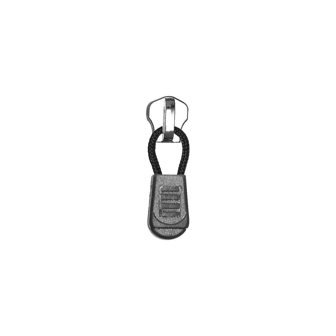 1" Black, Force-Fit Zipper Pull Back, Plastic, #ZP-101