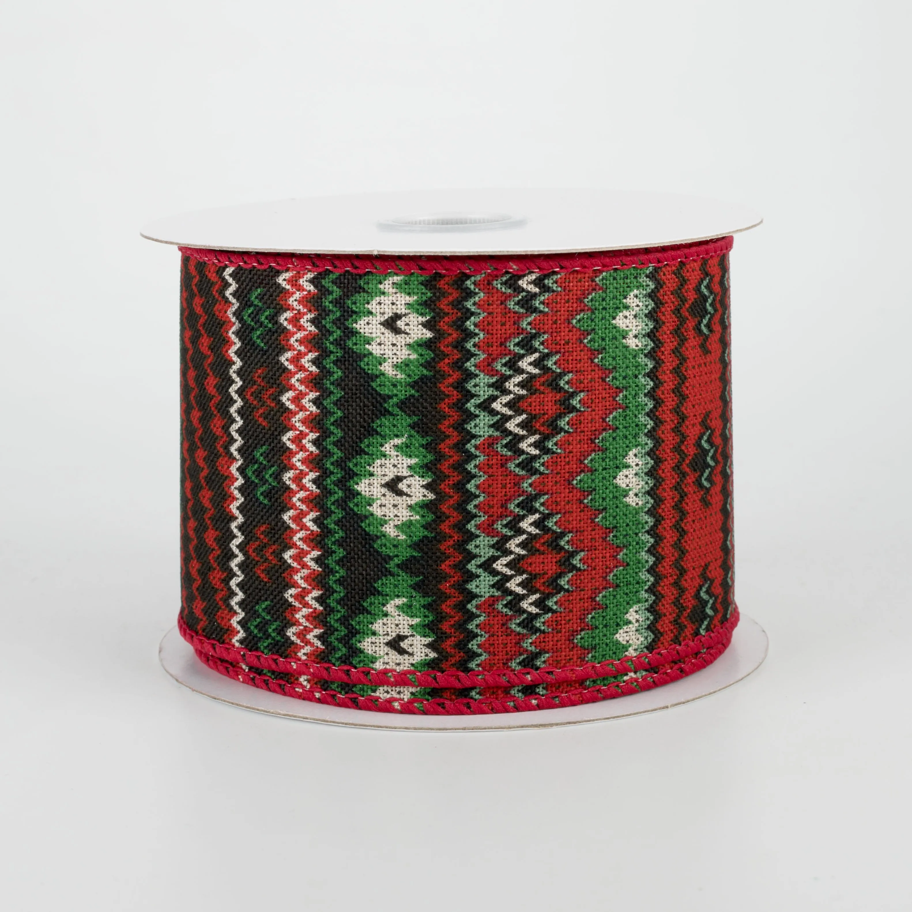 2.5" Holiday Sweater Ribbon: Black, Red, Emerald (10 Yards)