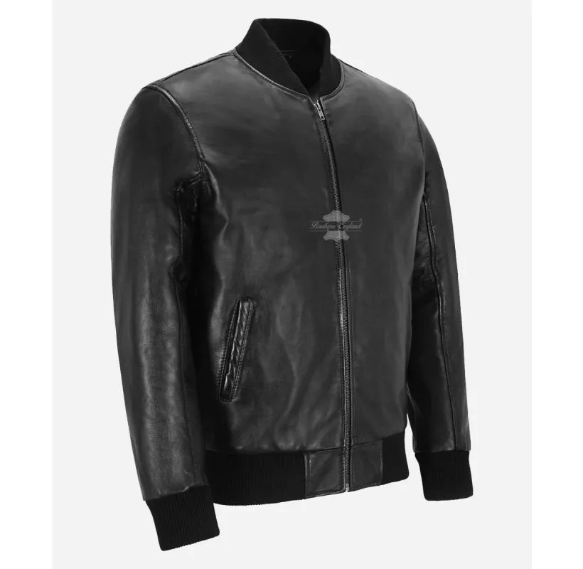 70'S CLASSIC BOMBER Leather JACKET Soft LEATHER RETRO JACKET