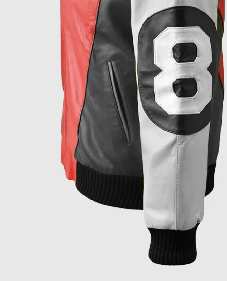 8 Ball Pool David Puddy Bomber Leather Jacket