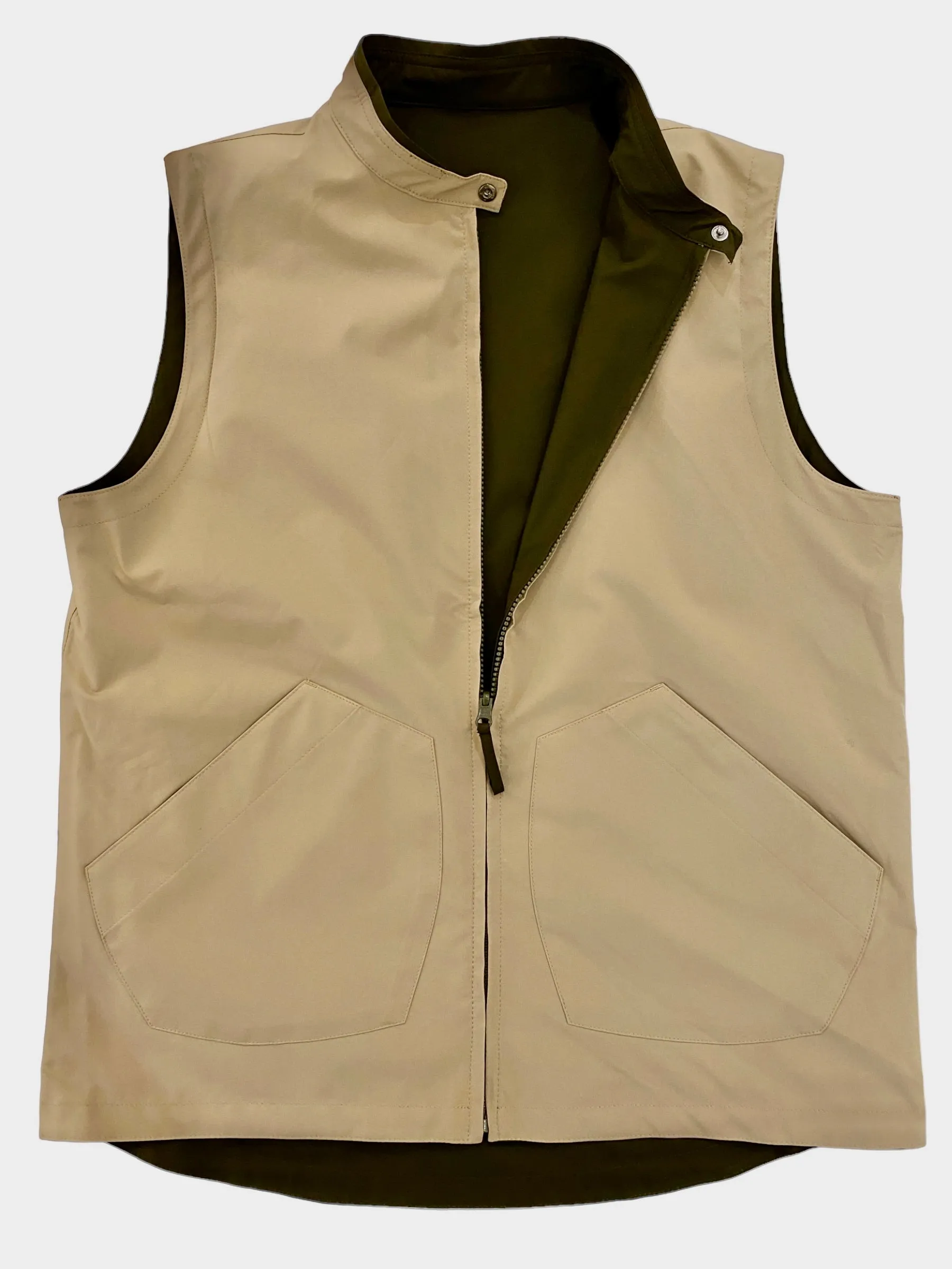 Alan Paine Lettoch Reversible Shell Vest Olive/Khaki