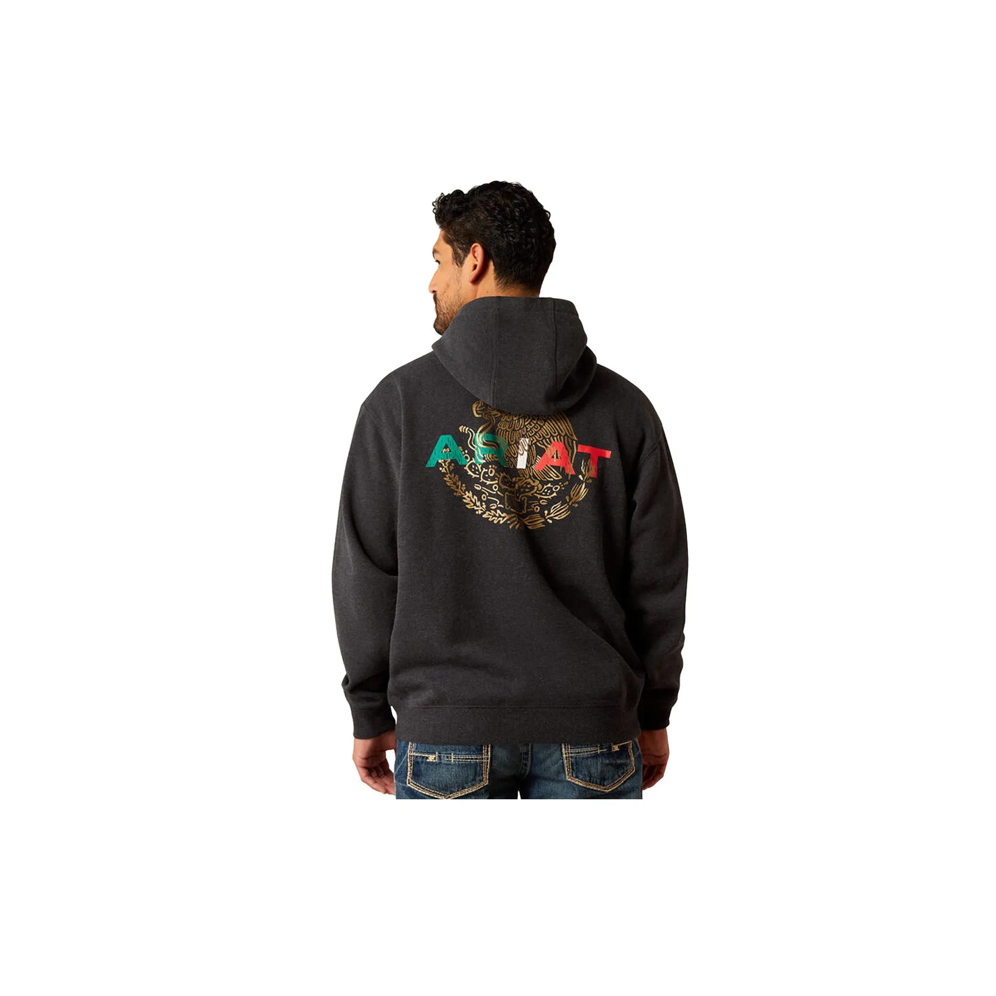 Ariat Mexico Flag Lockup Hoodie Black Heather