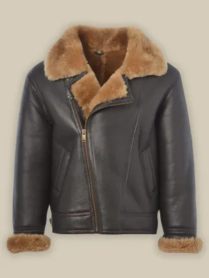 B3 Shearling Bomber Leather Jacket For Men