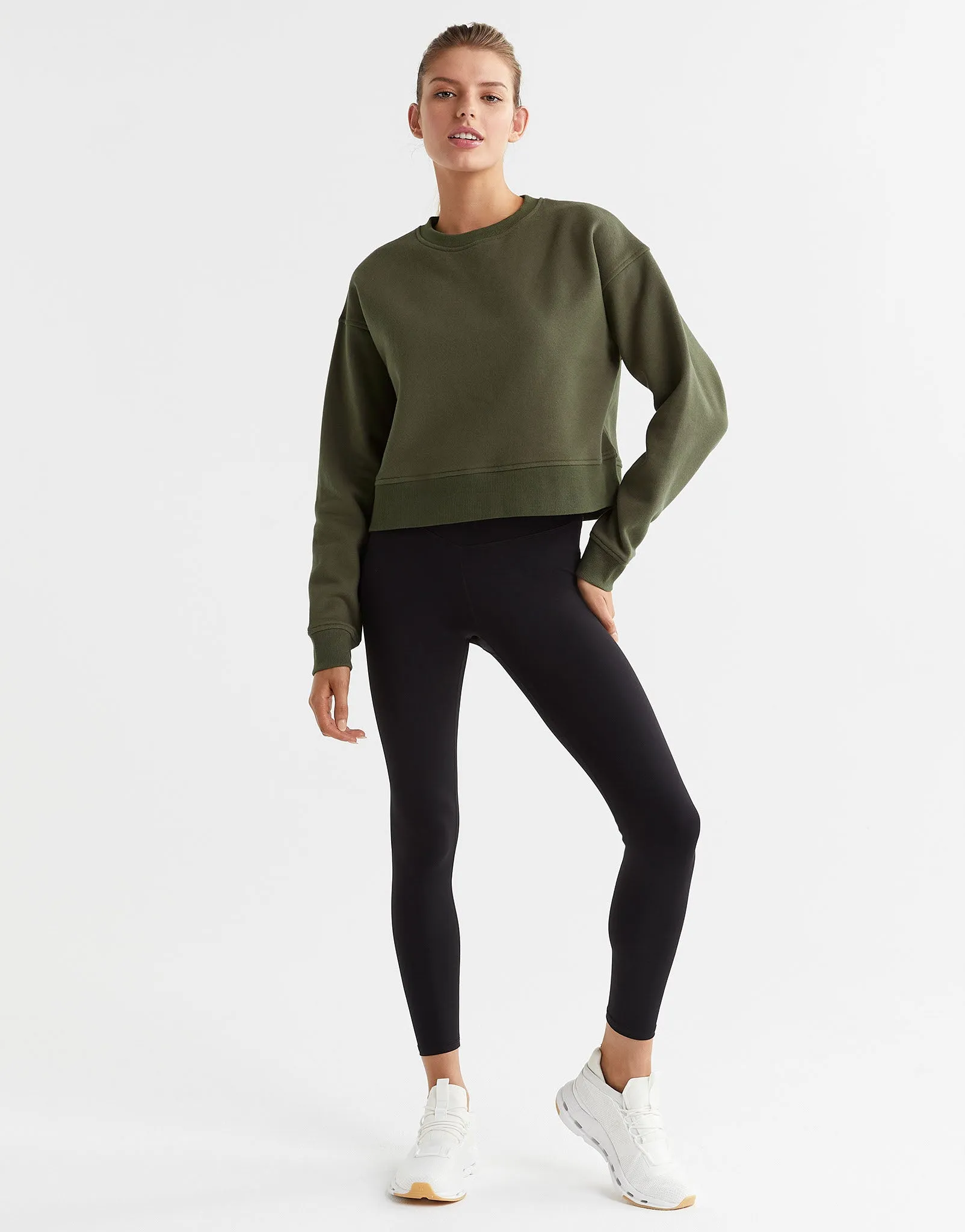 Becca Cropped Sweater in Olivine