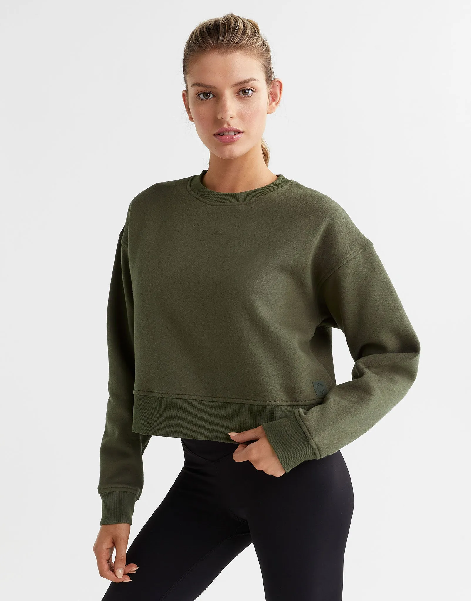 Becca Cropped Sweater in Olivine