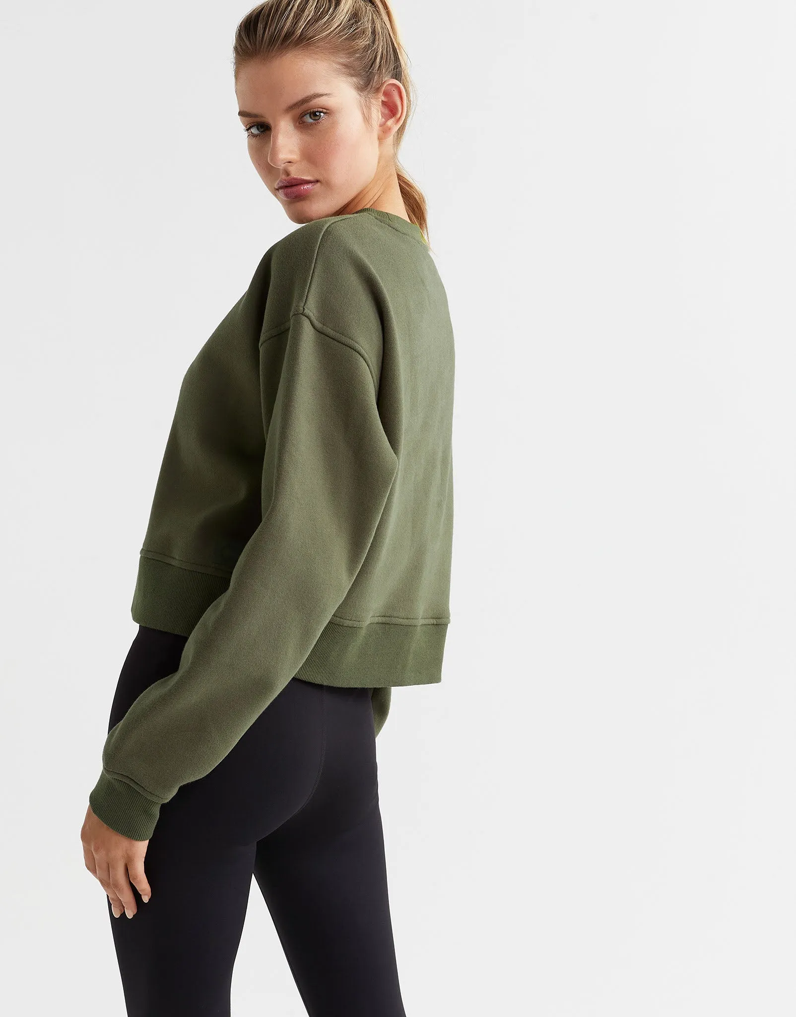 Becca Cropped Sweater in Olivine