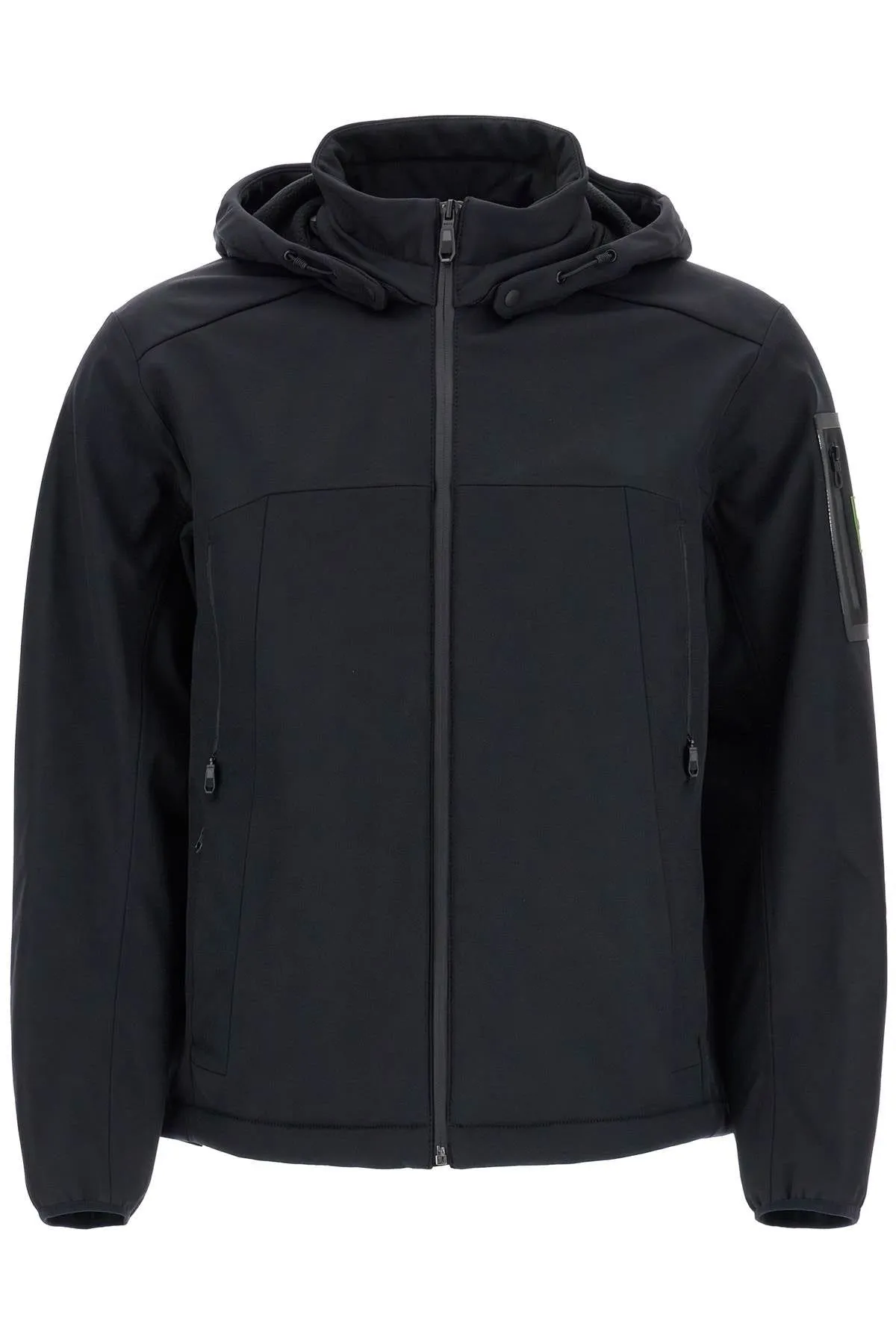 BLACK ADJUSTABLE HOODED COAT