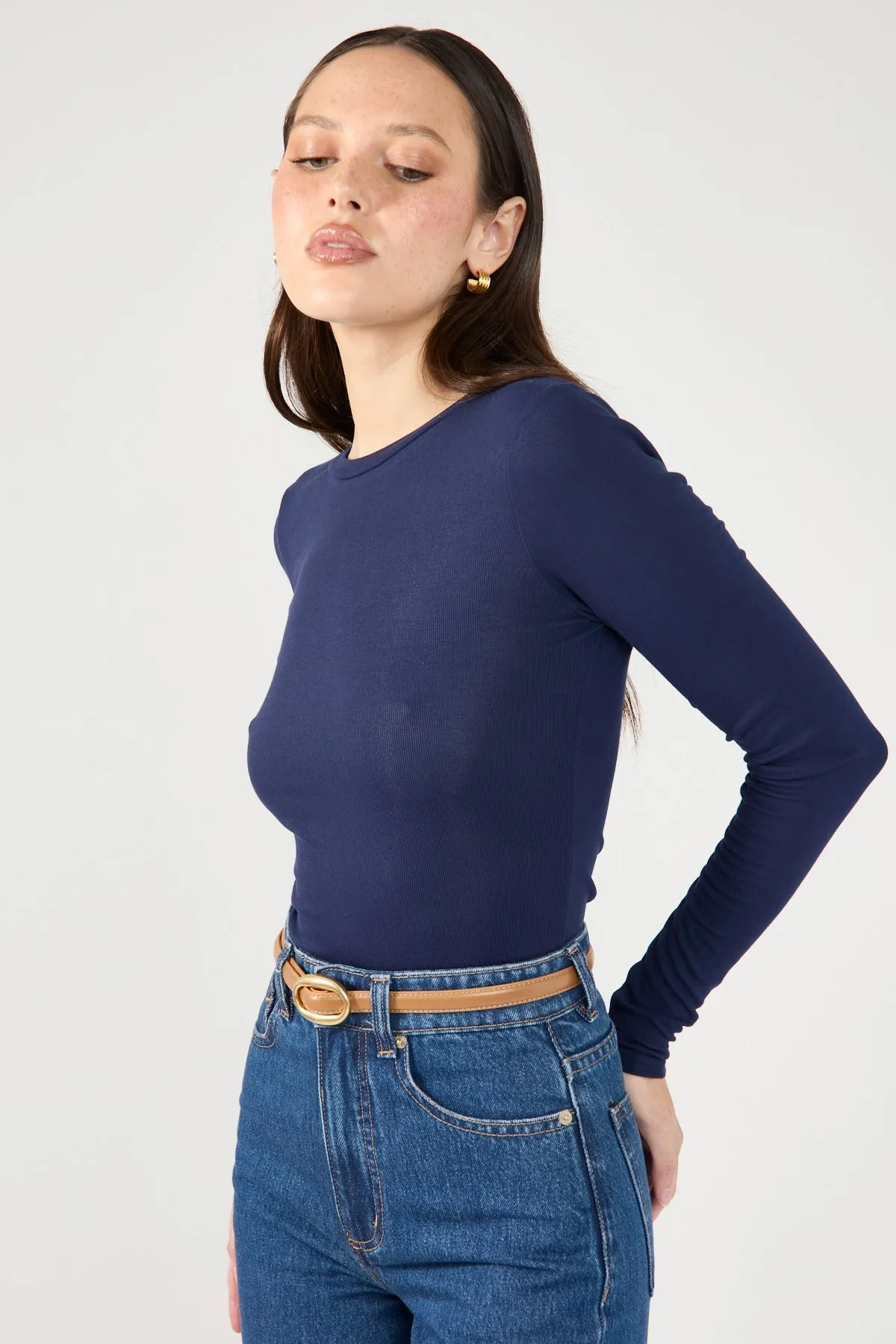 Blue Long Sleeve Top