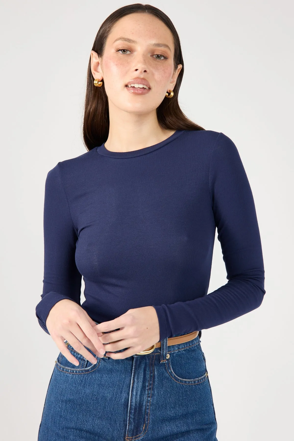 Blue Long Sleeve Top