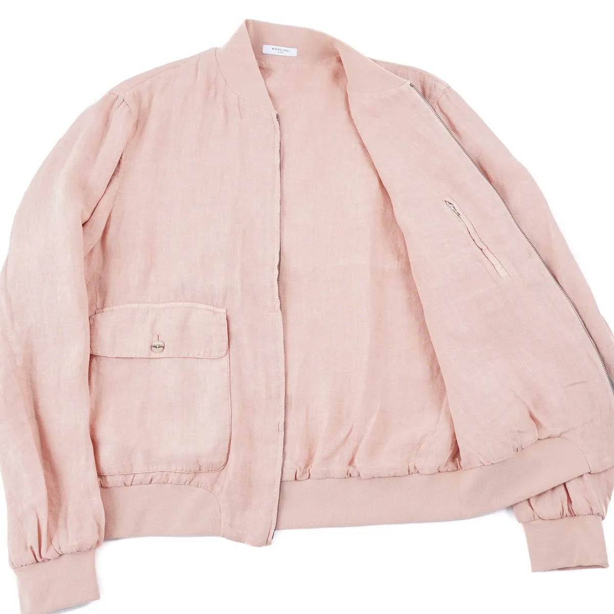 Boglioli Unlined Linen Bomber Jacket