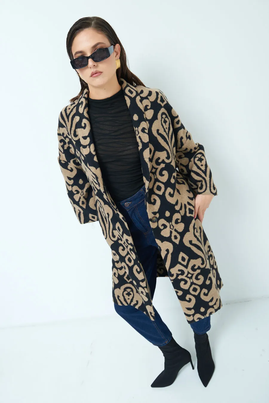 Bold patterned oversized coat wholesale