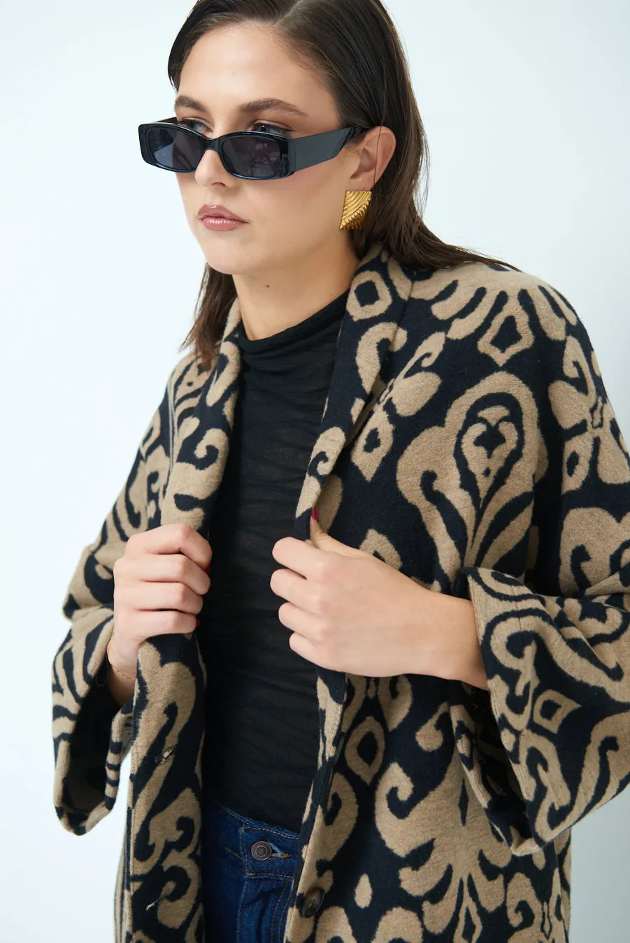 Bold patterned oversized coat wholesale