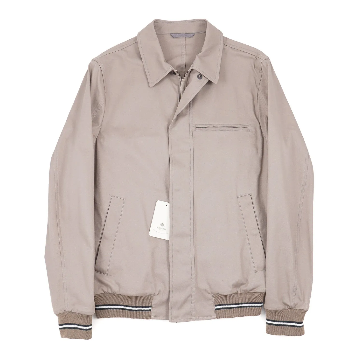 Borrelli Cotton Flight Jacket with Knit Details