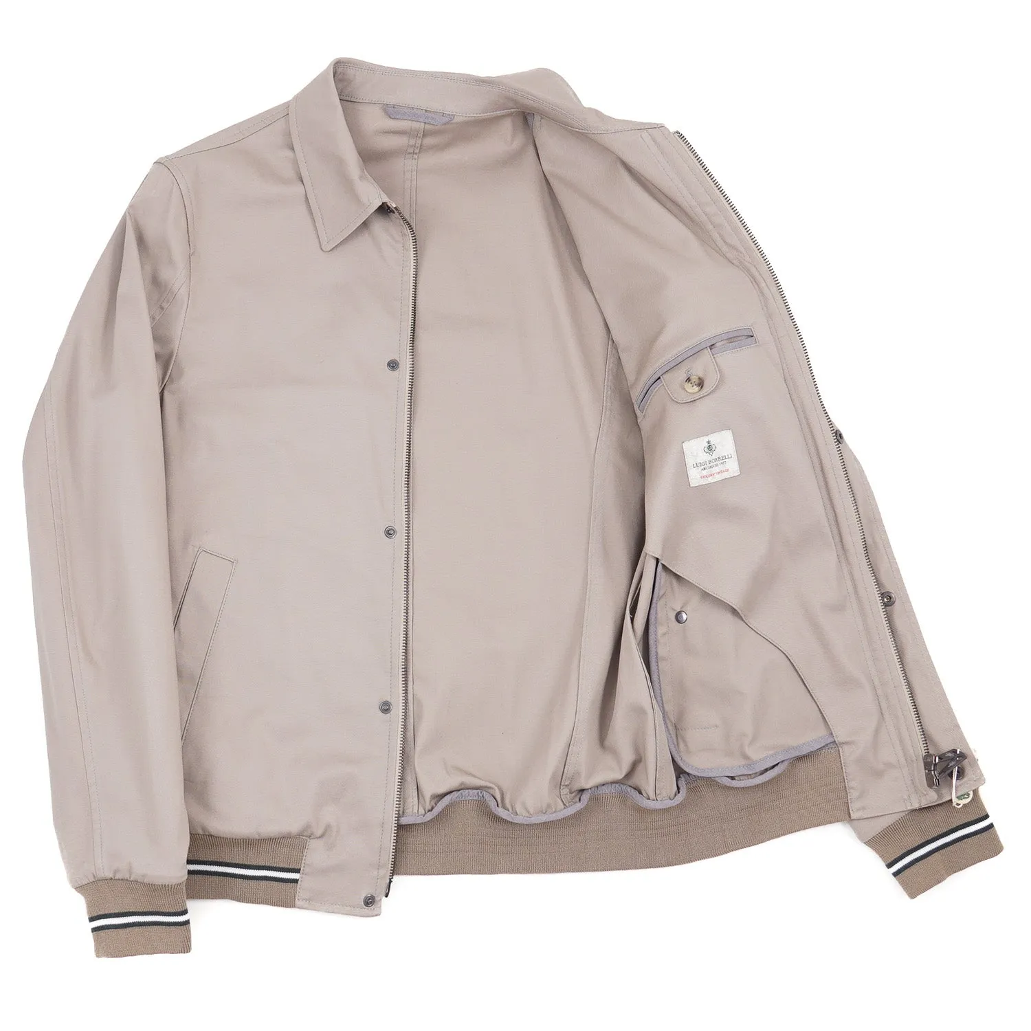 Borrelli Cotton Flight Jacket with Knit Details