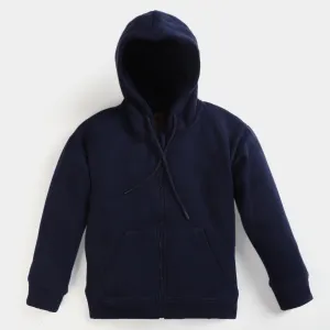 Boys Fleece Knitted Jacket Basic - NAVY