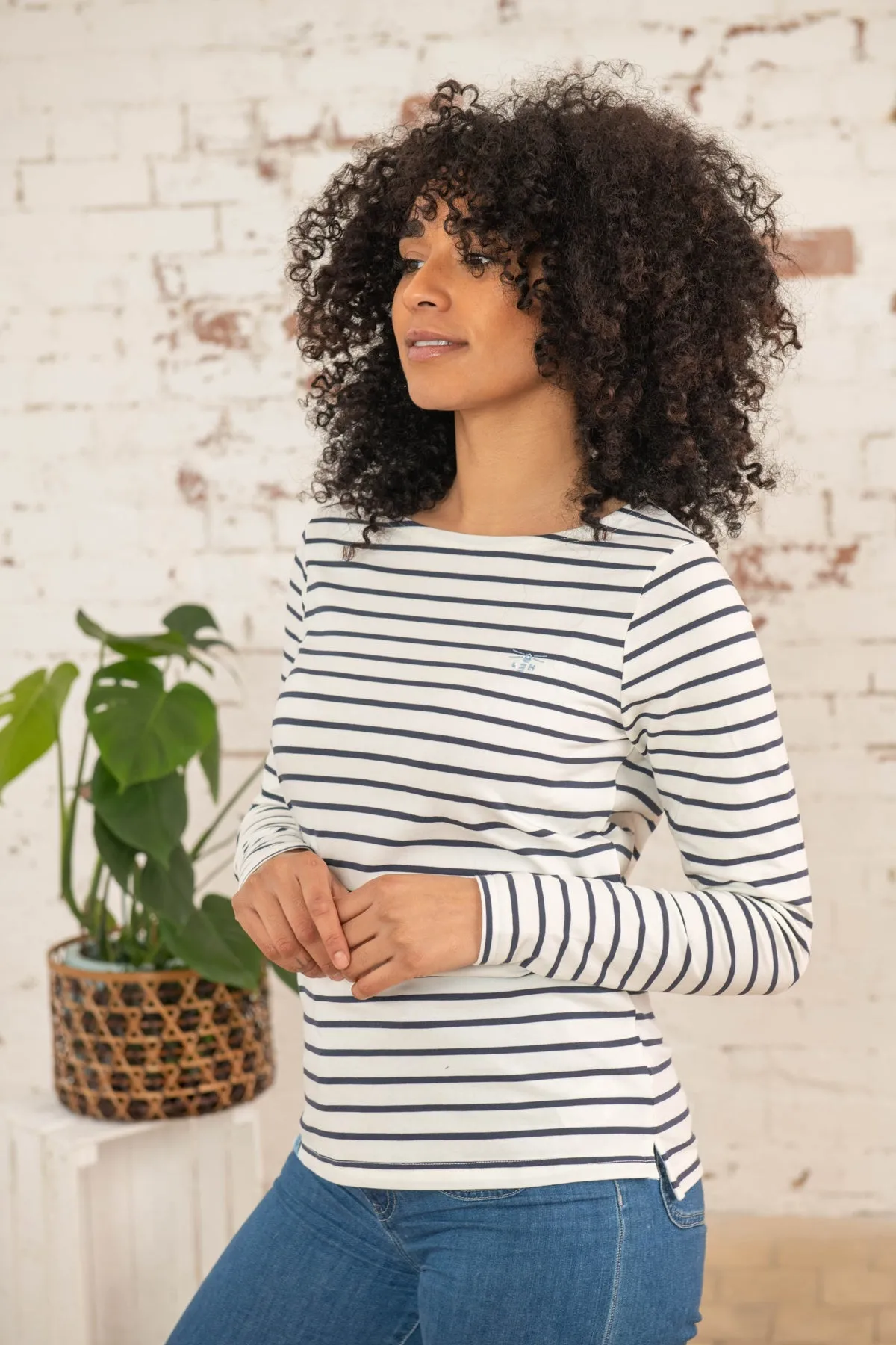 Causeway Breton Top - Cloud Midnight Stripe