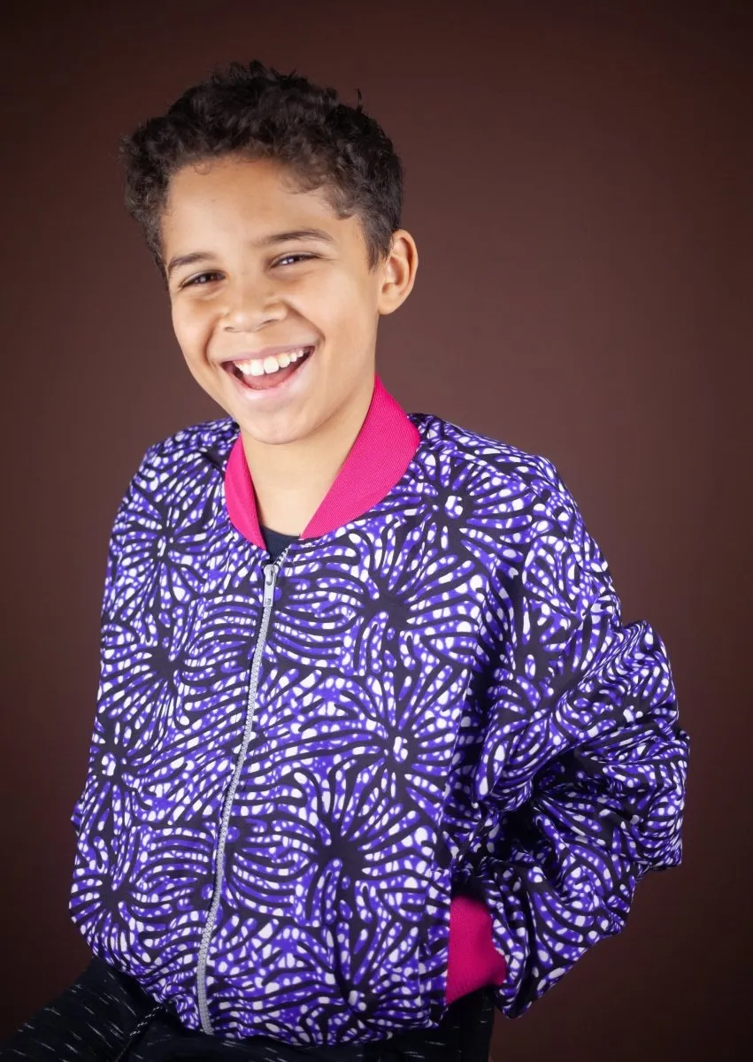 Children's African Jacket In Chilled Purple