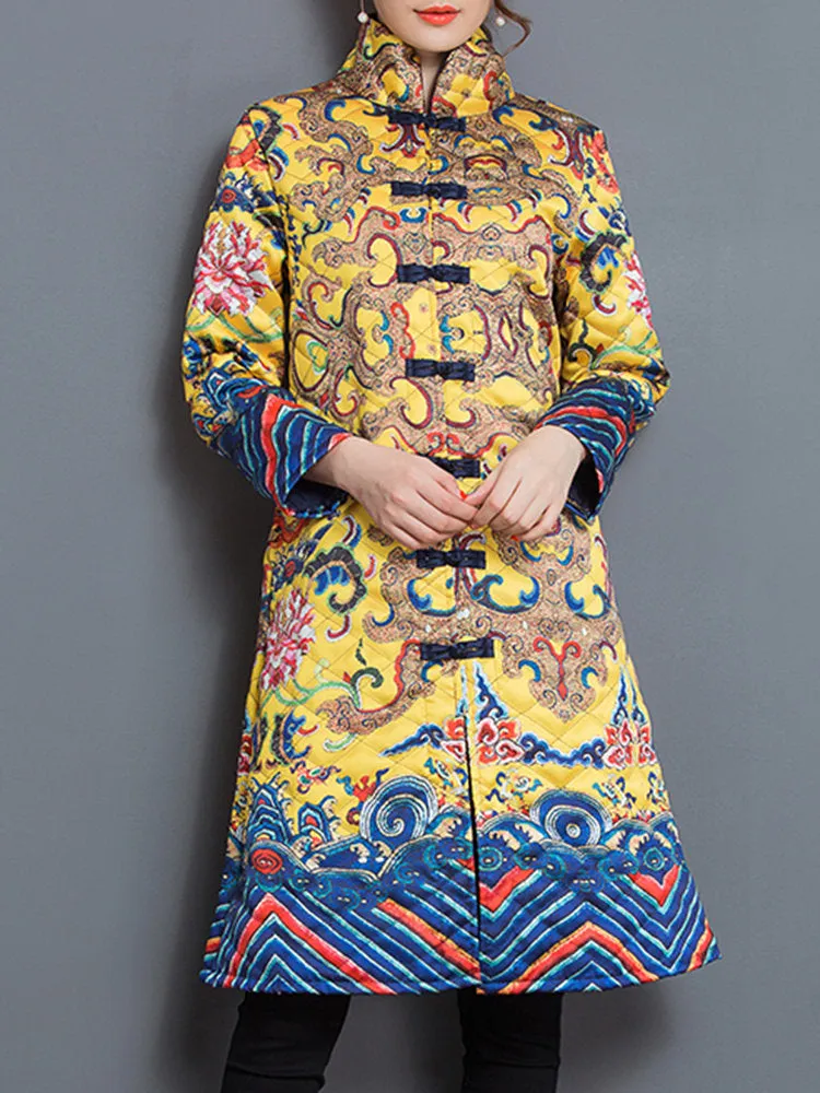 Chinese Style Printed Thicken Coats