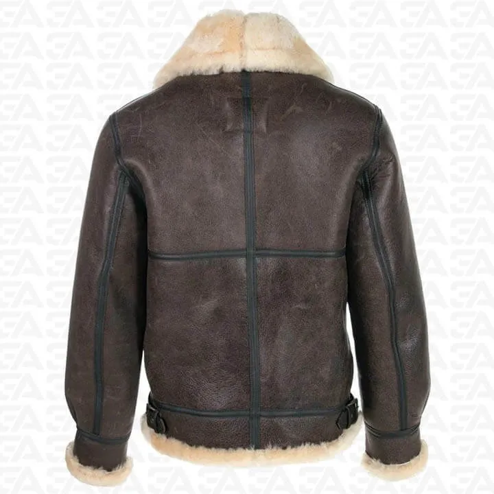 Classic B-3 Sheepskin Leather Bomber Jacket