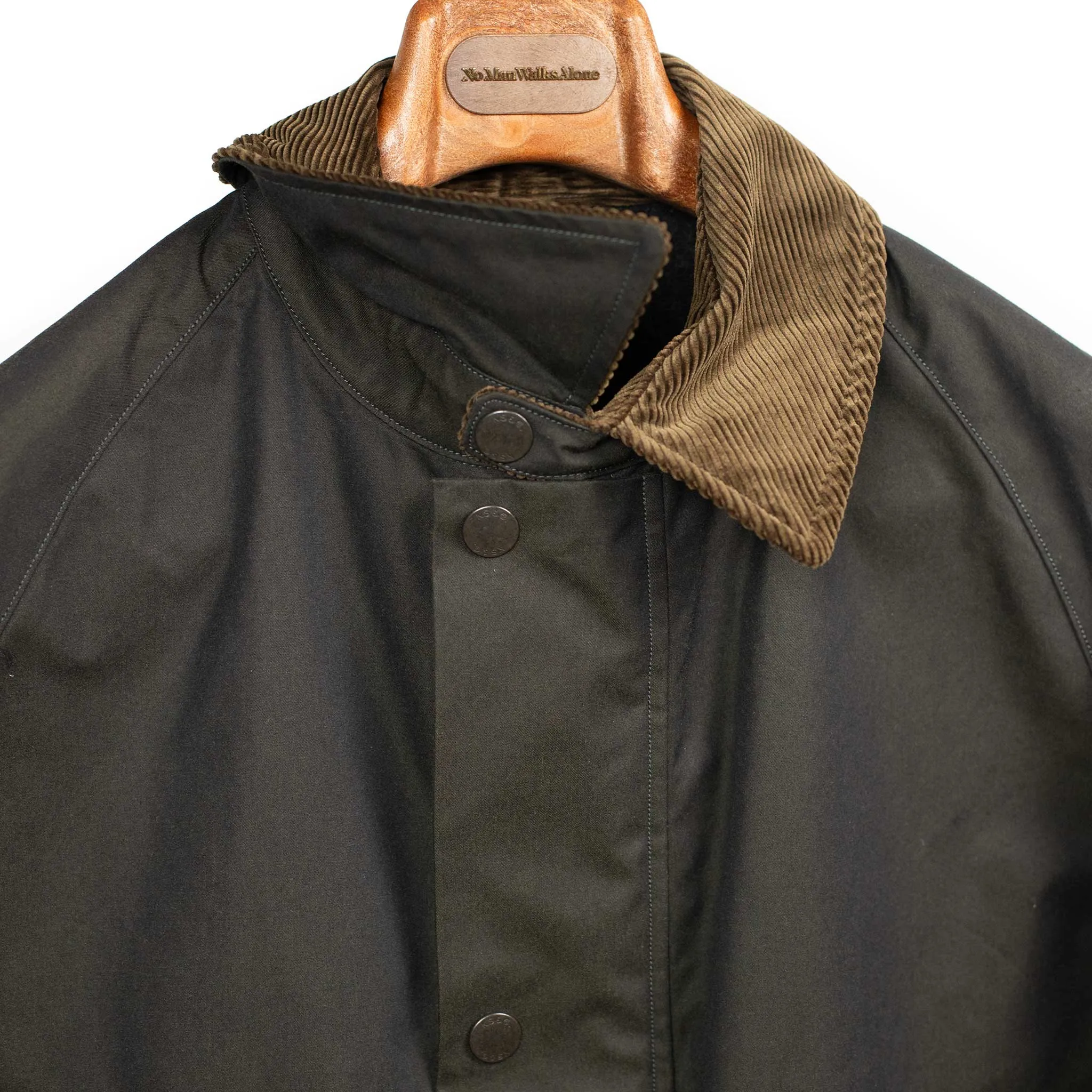 Country jacket in black water repellent cotton gabardine