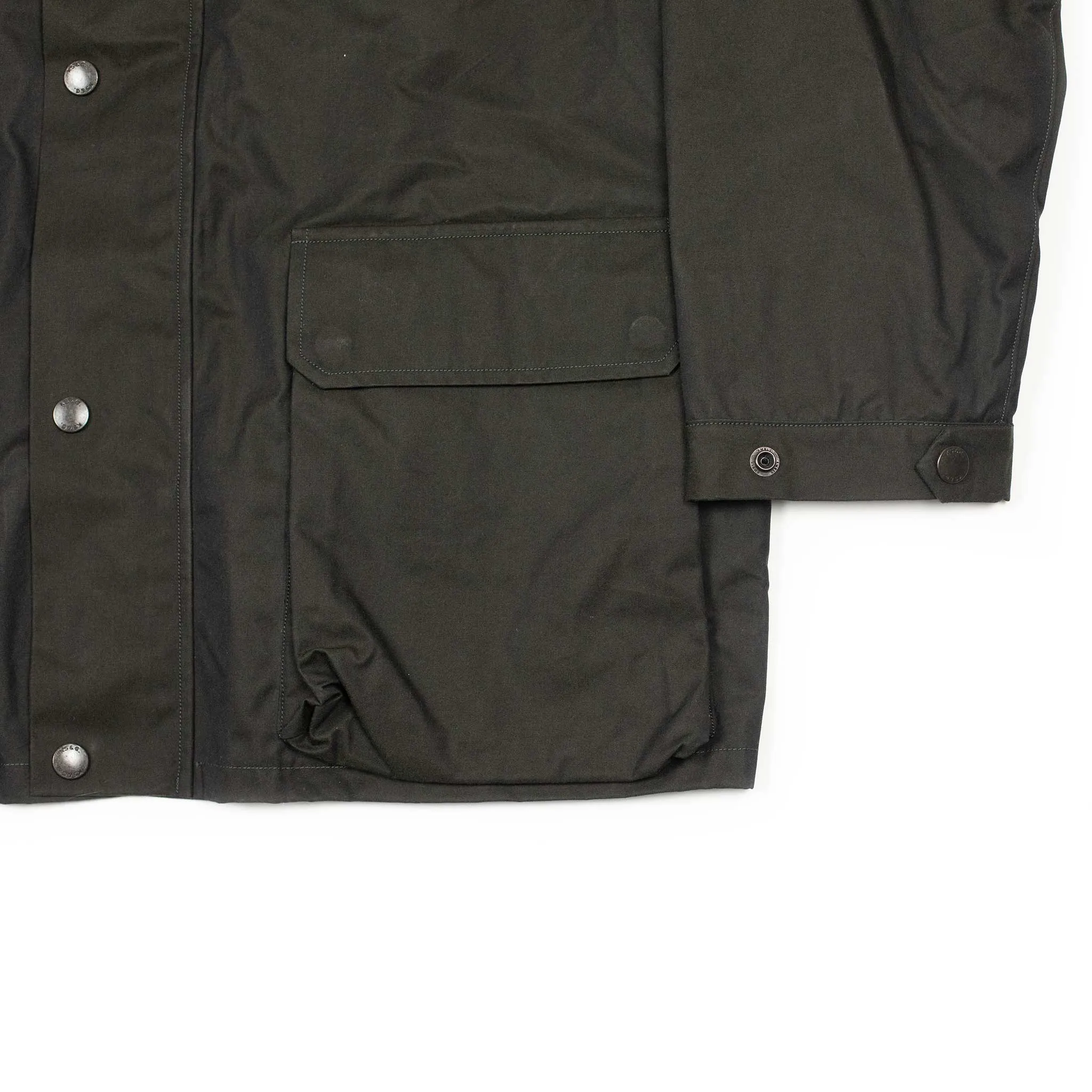 Country jacket in black water repellent cotton gabardine