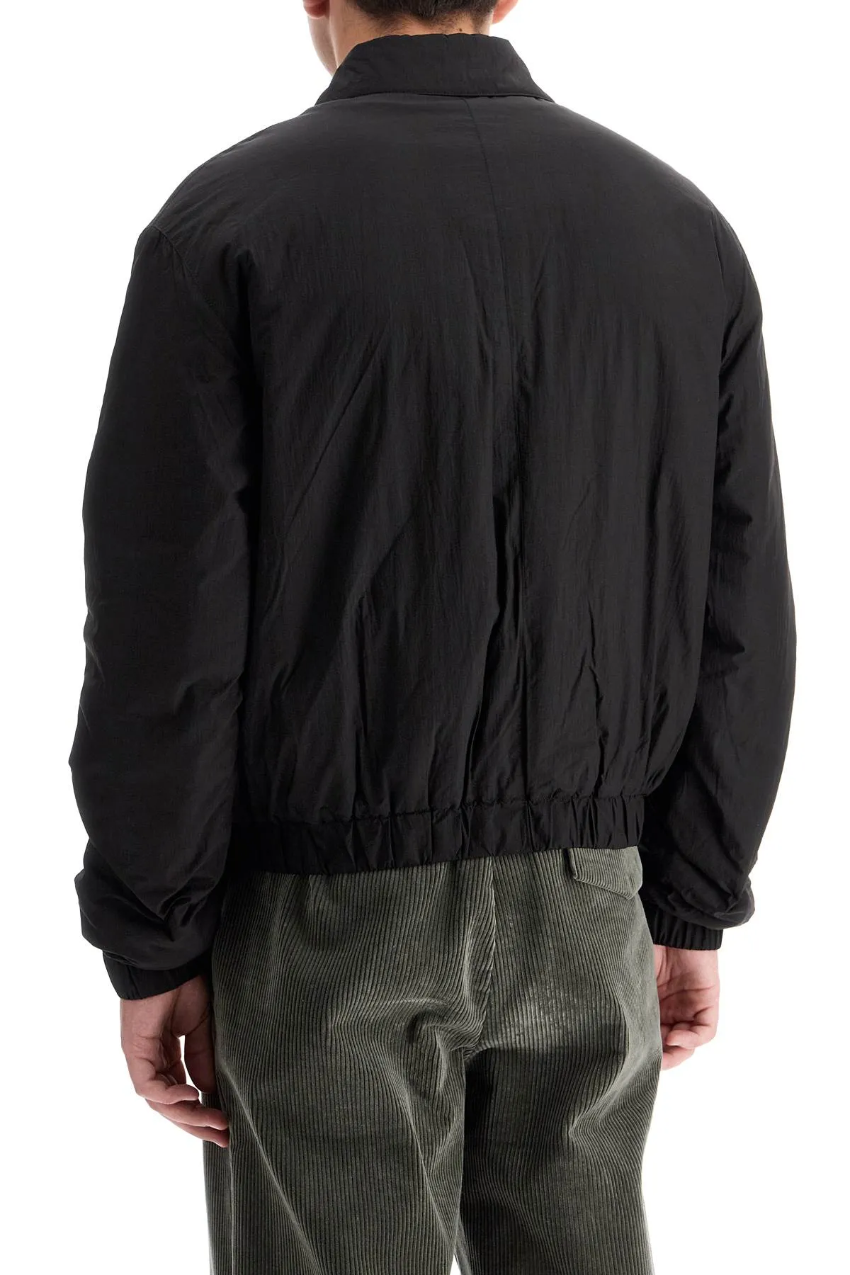 crumpled canvas bomber jacket