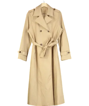 Cupshe Beige Double Breasted Trench Coat UK S