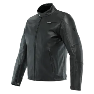 DAINESE MIKE 3 BLACK NON-PERFORATED LEATHER JACKET