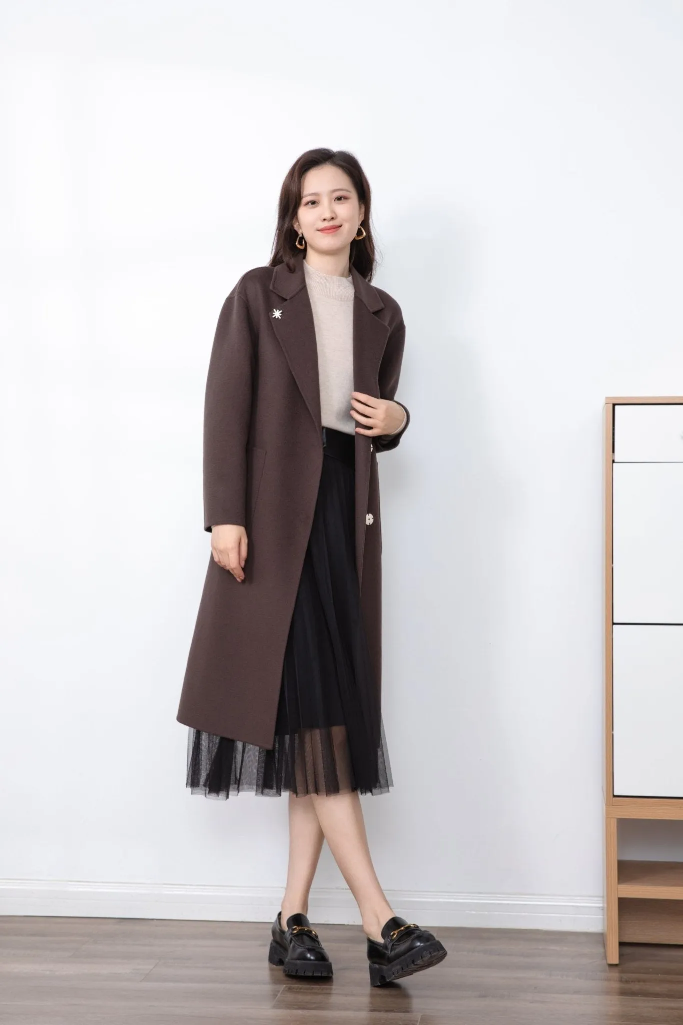 Dark Brown Wool Overcoats