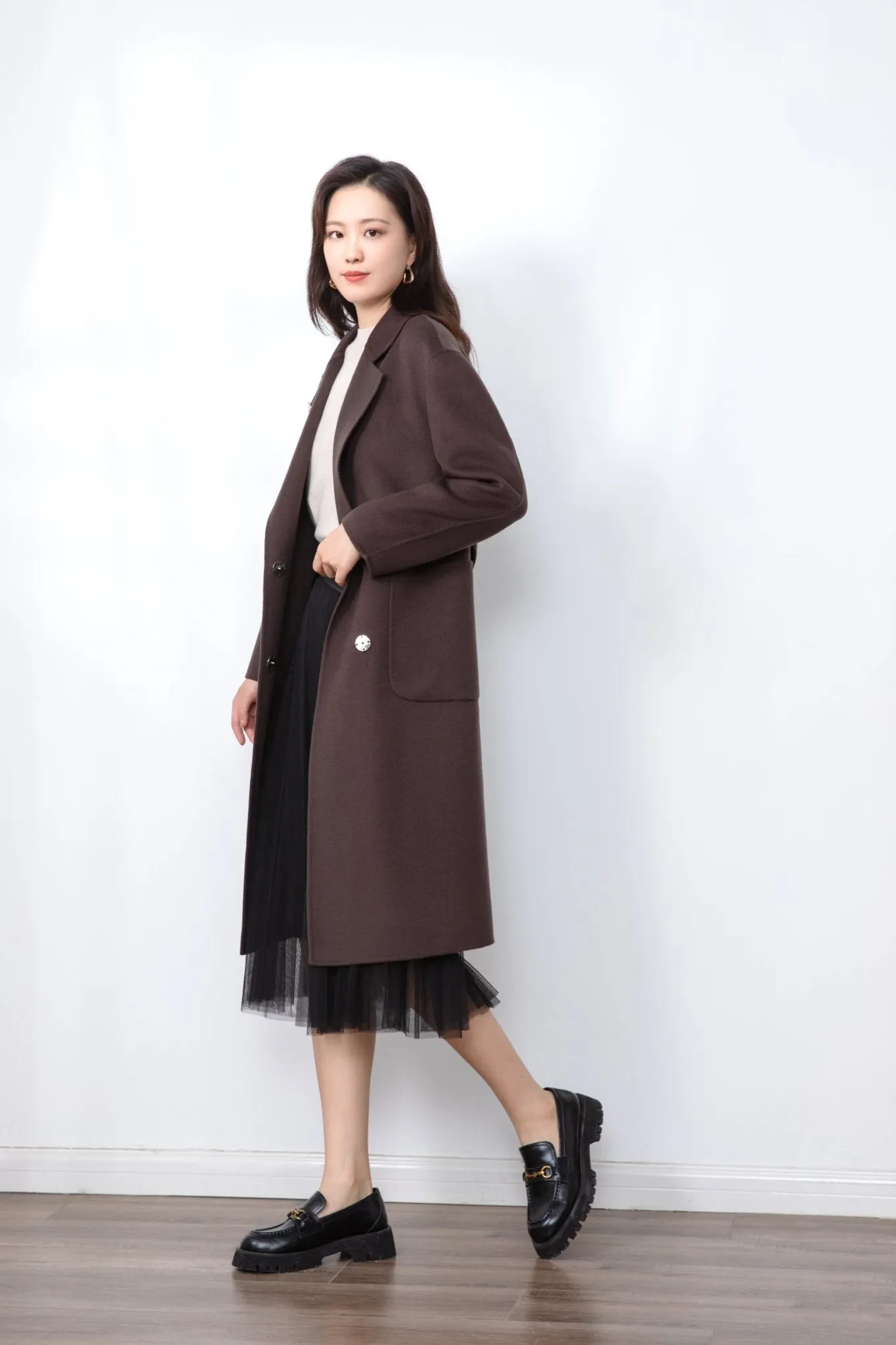 Dark Brown Wool Overcoats