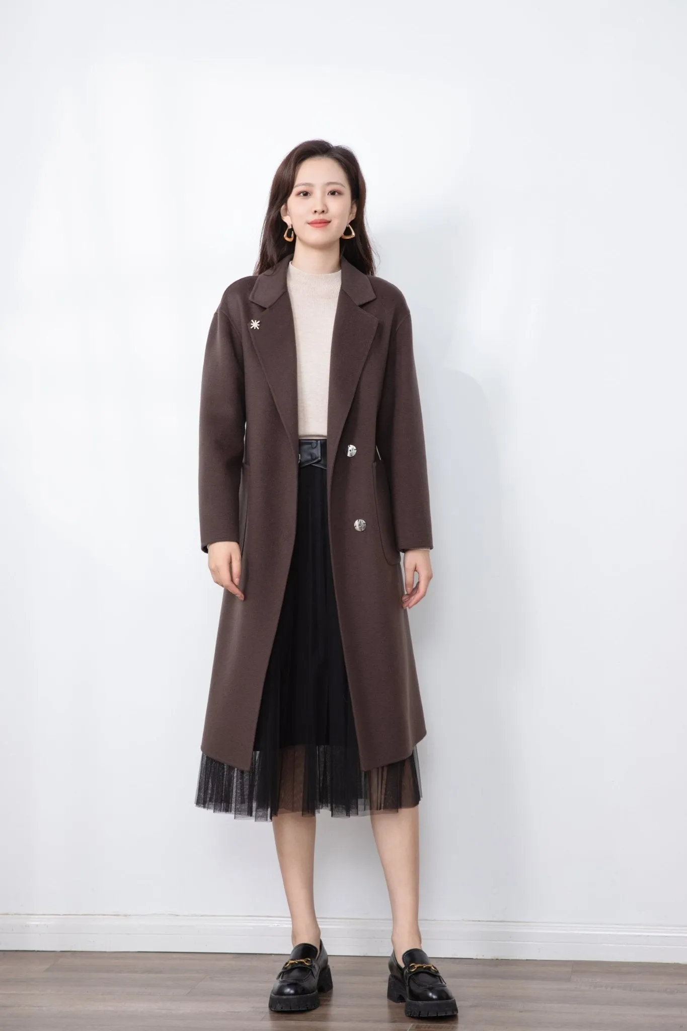 Dark Brown Wool Overcoats