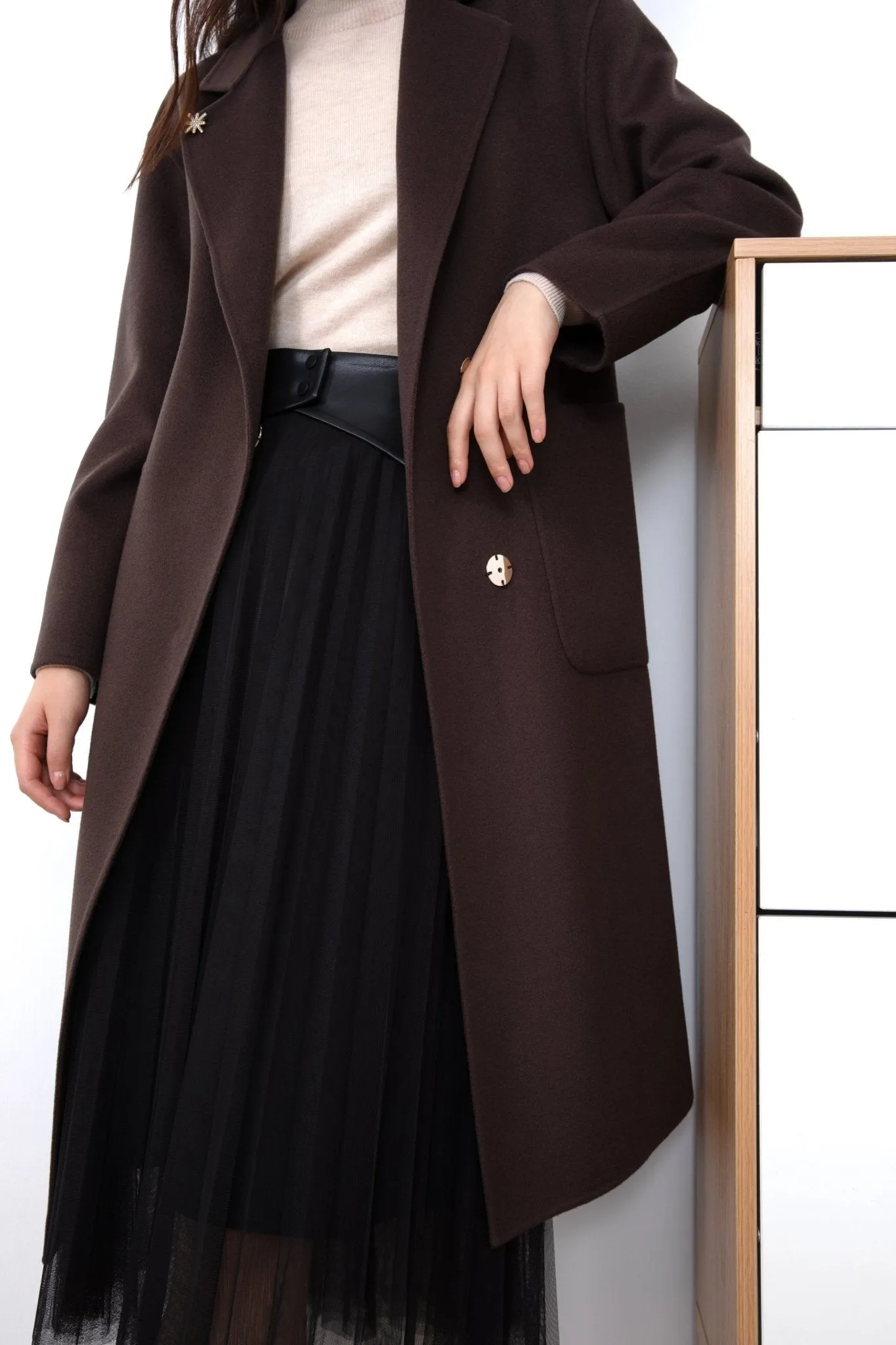 Dark Brown Wool Overcoats