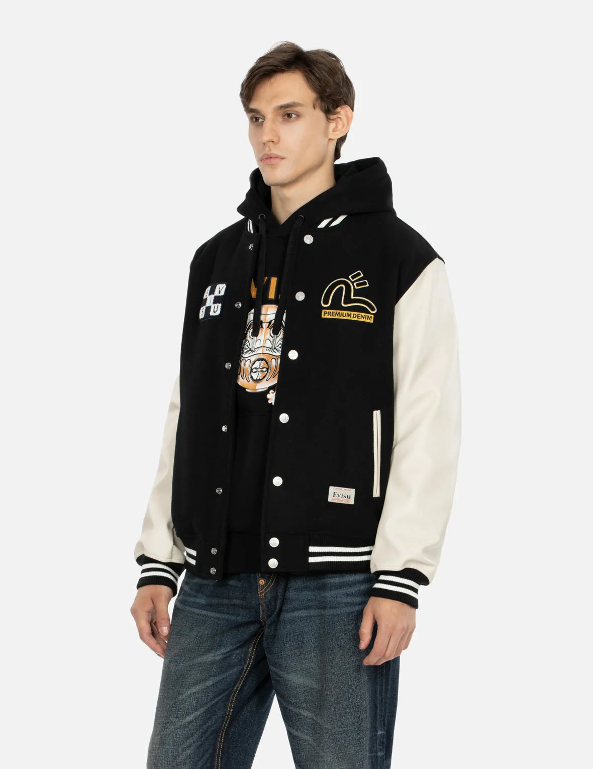 Daruma Appliqué Relax Fit Baseball Jacket