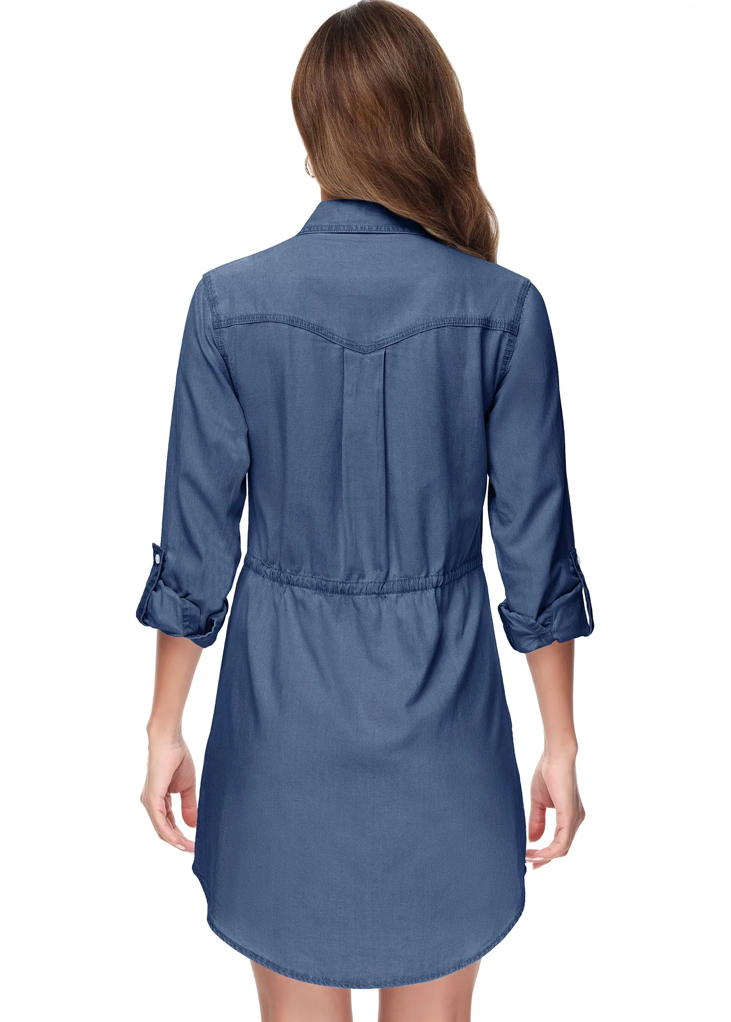 Denim Long-Sleeve Jean Shirt Dress