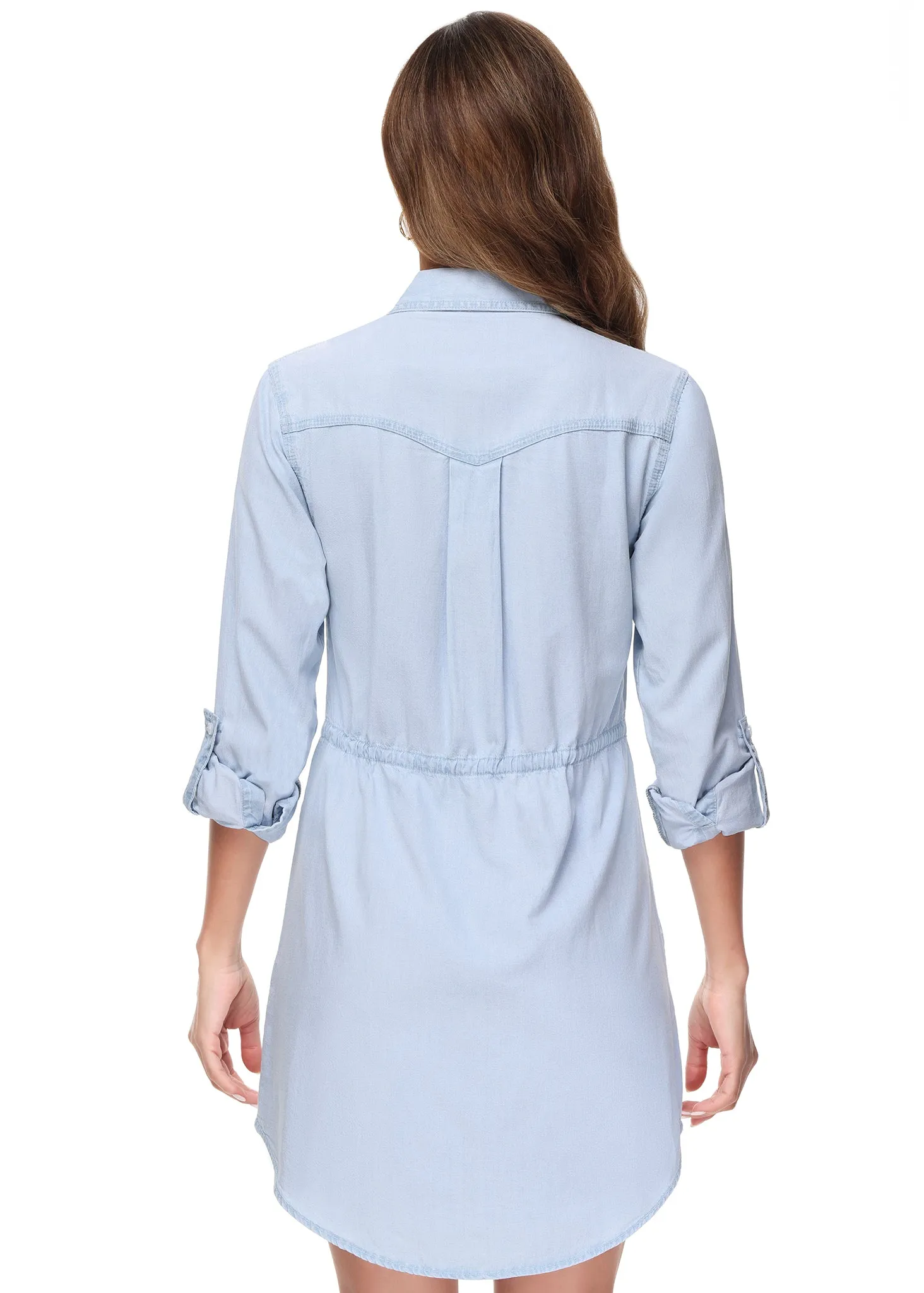 Denim Long-Sleeve Jean Shirt Dress