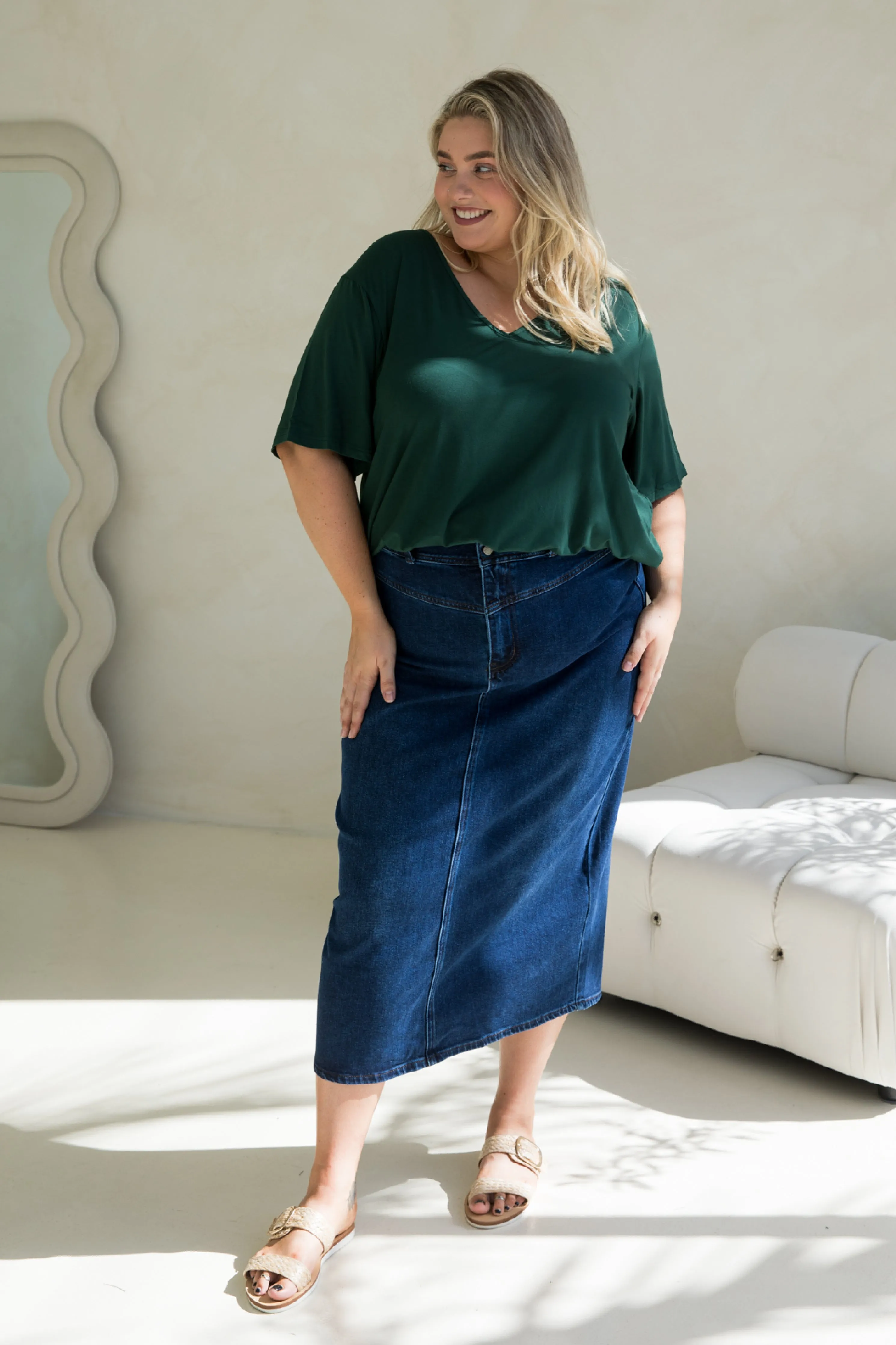 Denim Maxi Skirt | Dark Denim