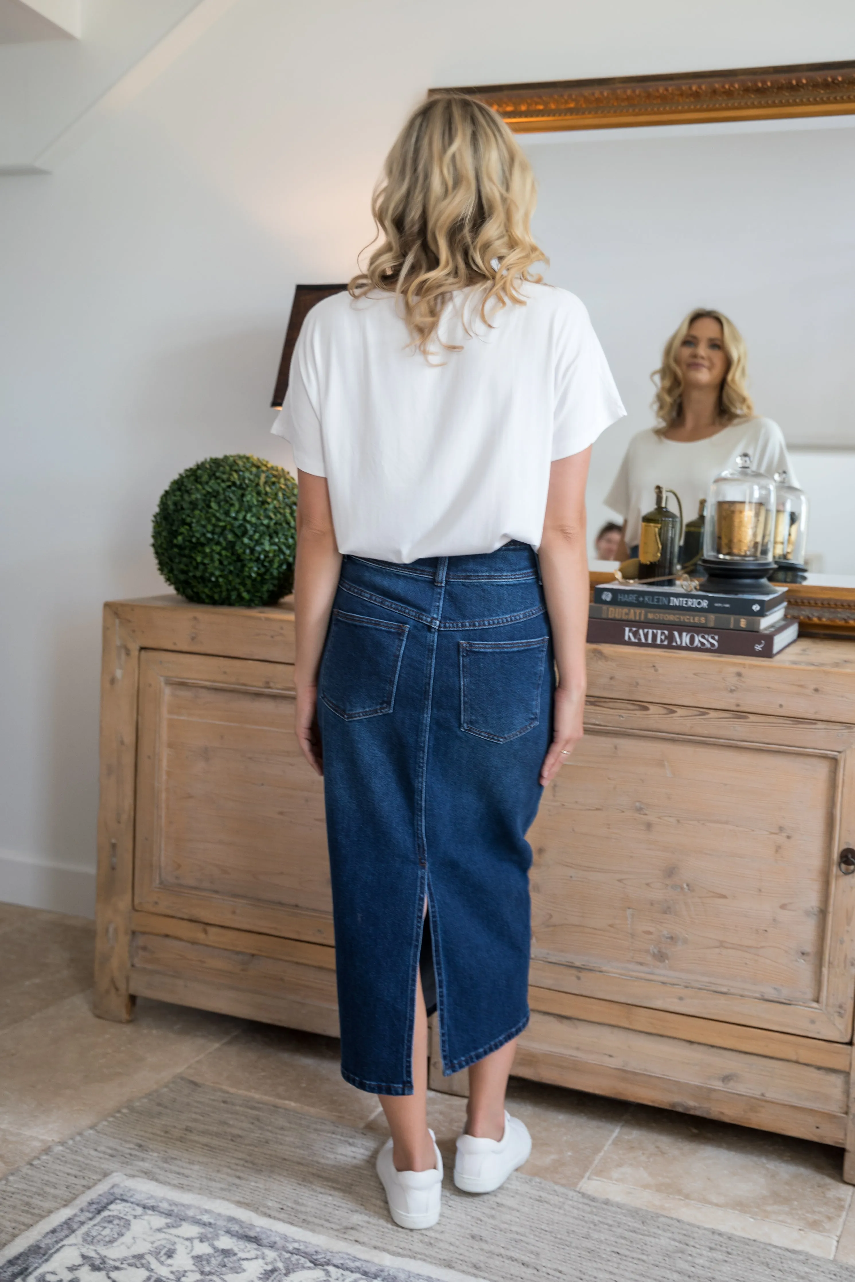 Denim Maxi Skirt | Dark Denim