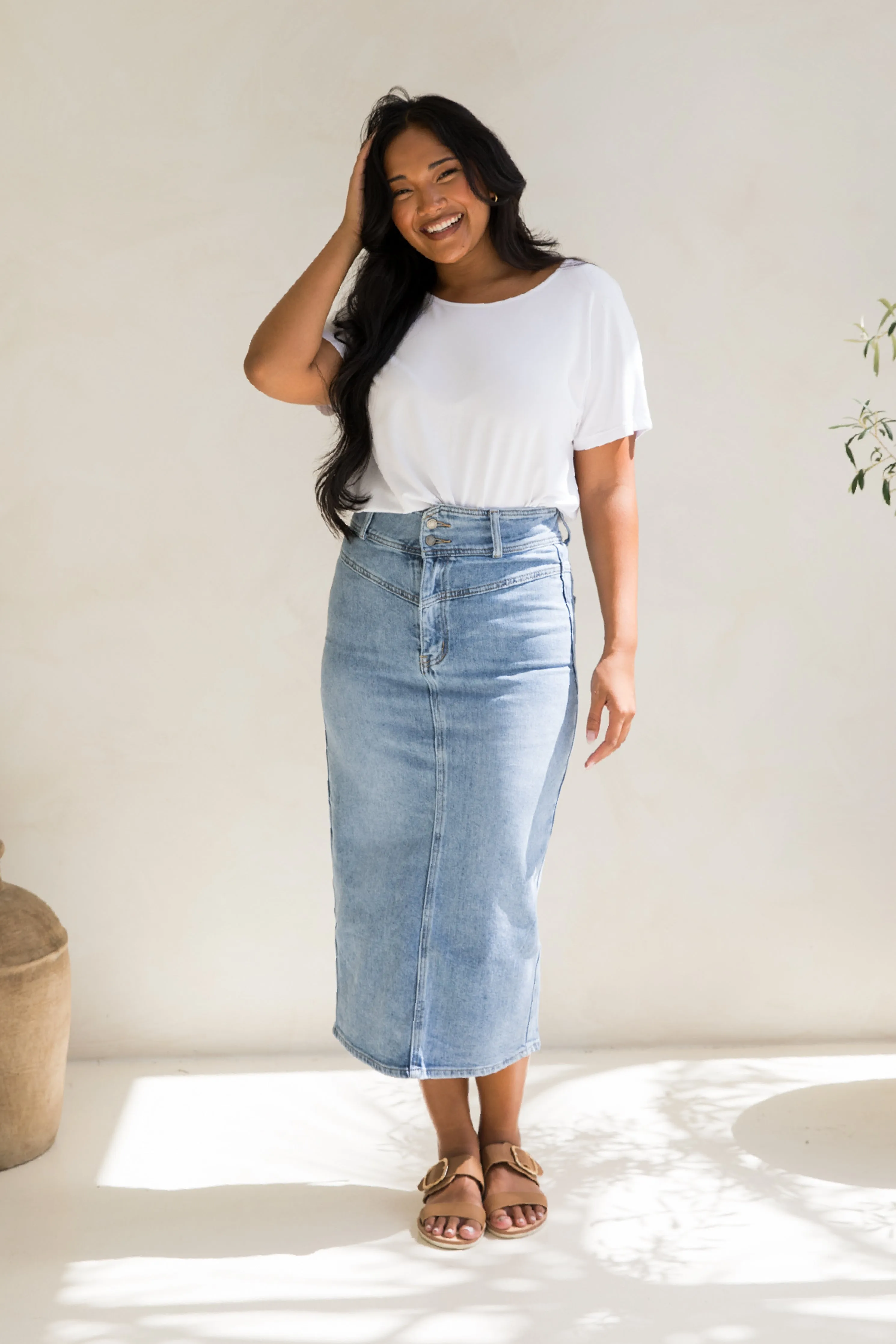 Denim Maxi Skirt | Light Denim