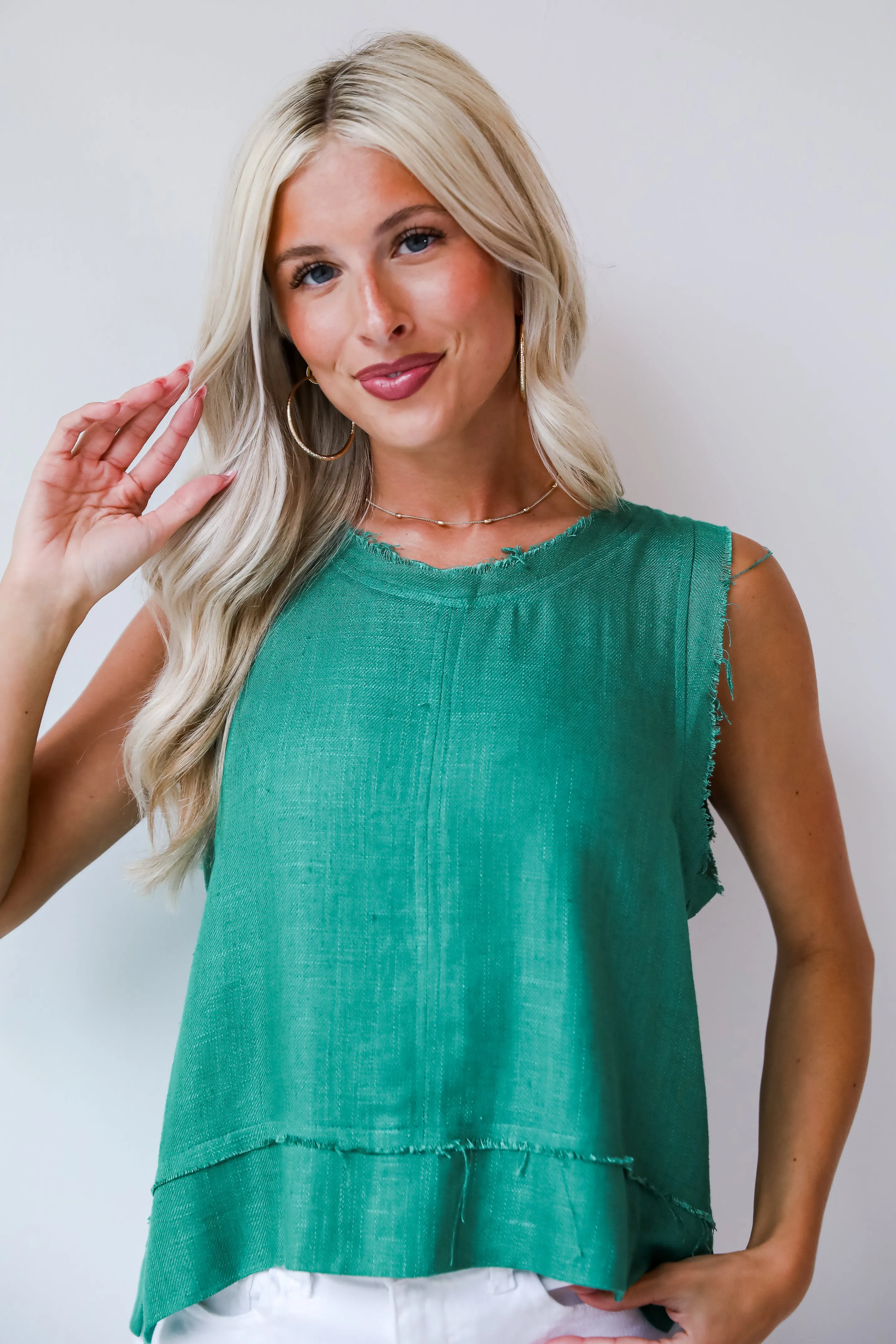 Dreamy Decision Linen Tank - DU DEAL