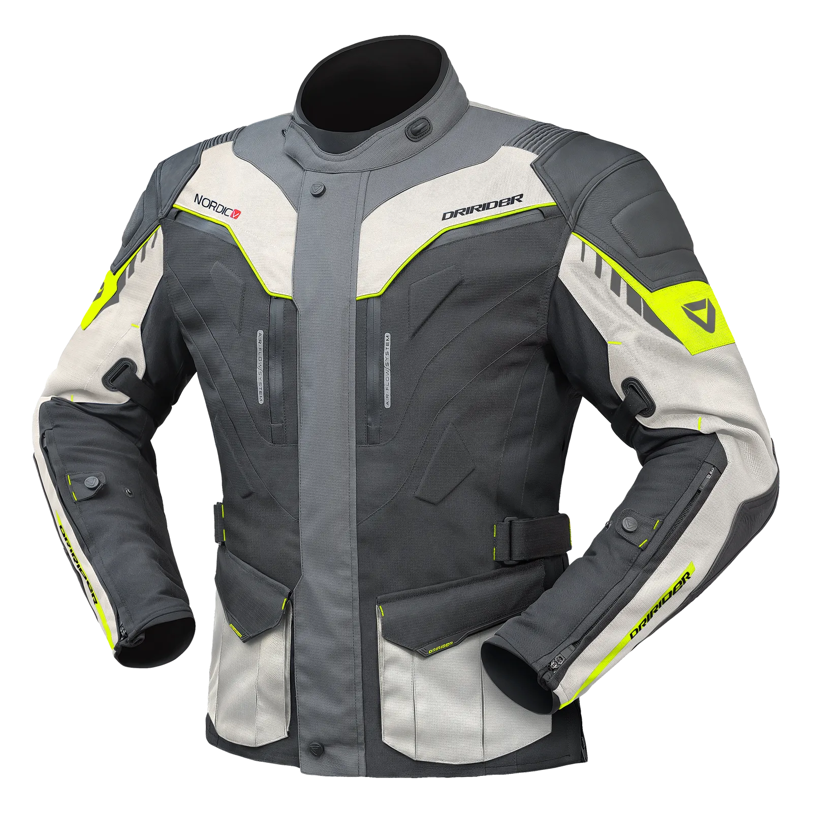 DRIRIDER NORDIC V GREY/LIME TEXTILE JACKET