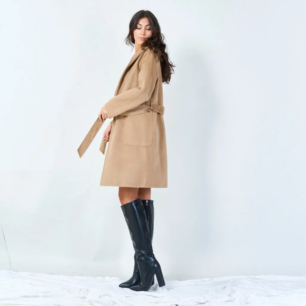 Elegant belted wrap coat wholesale