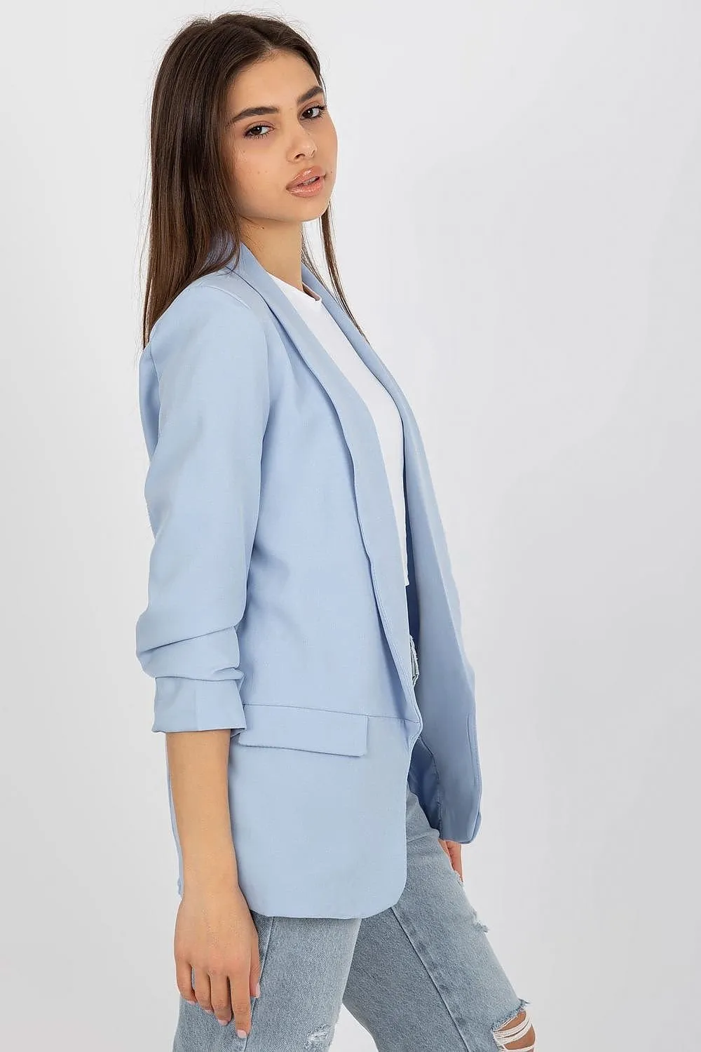 Elegant Italian 3/4 Sleeve Moda Jacket for Timeless Style