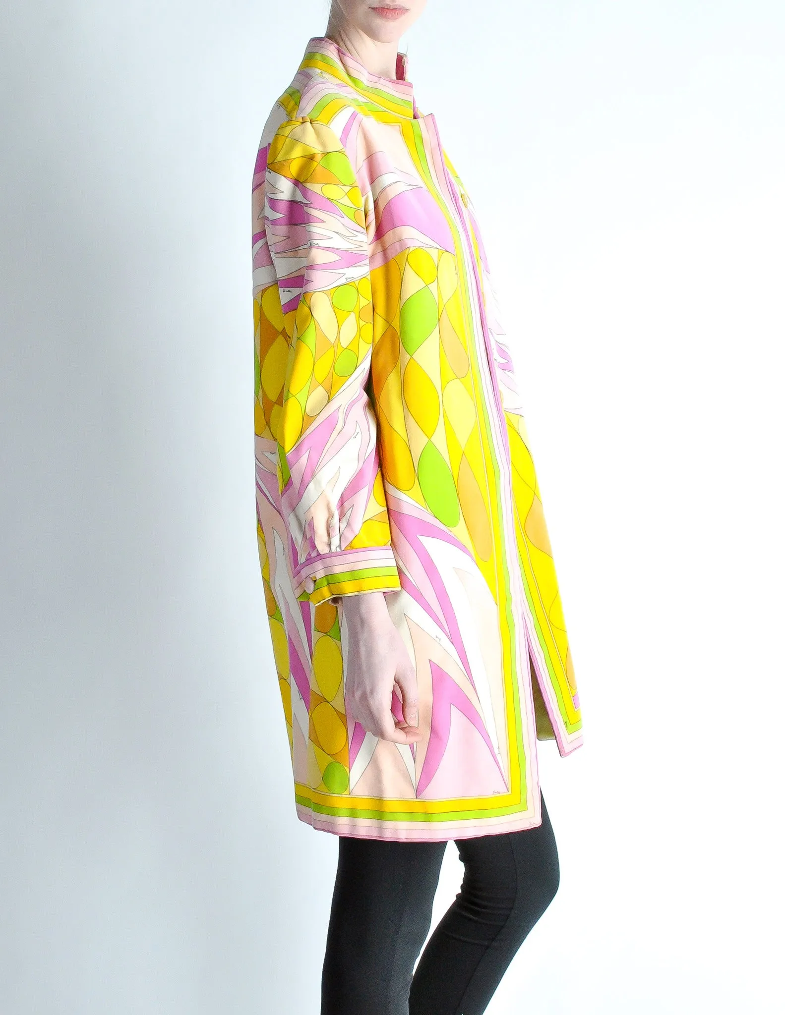 Emilio Pucci Vintage Op Art Print Velvet Coat