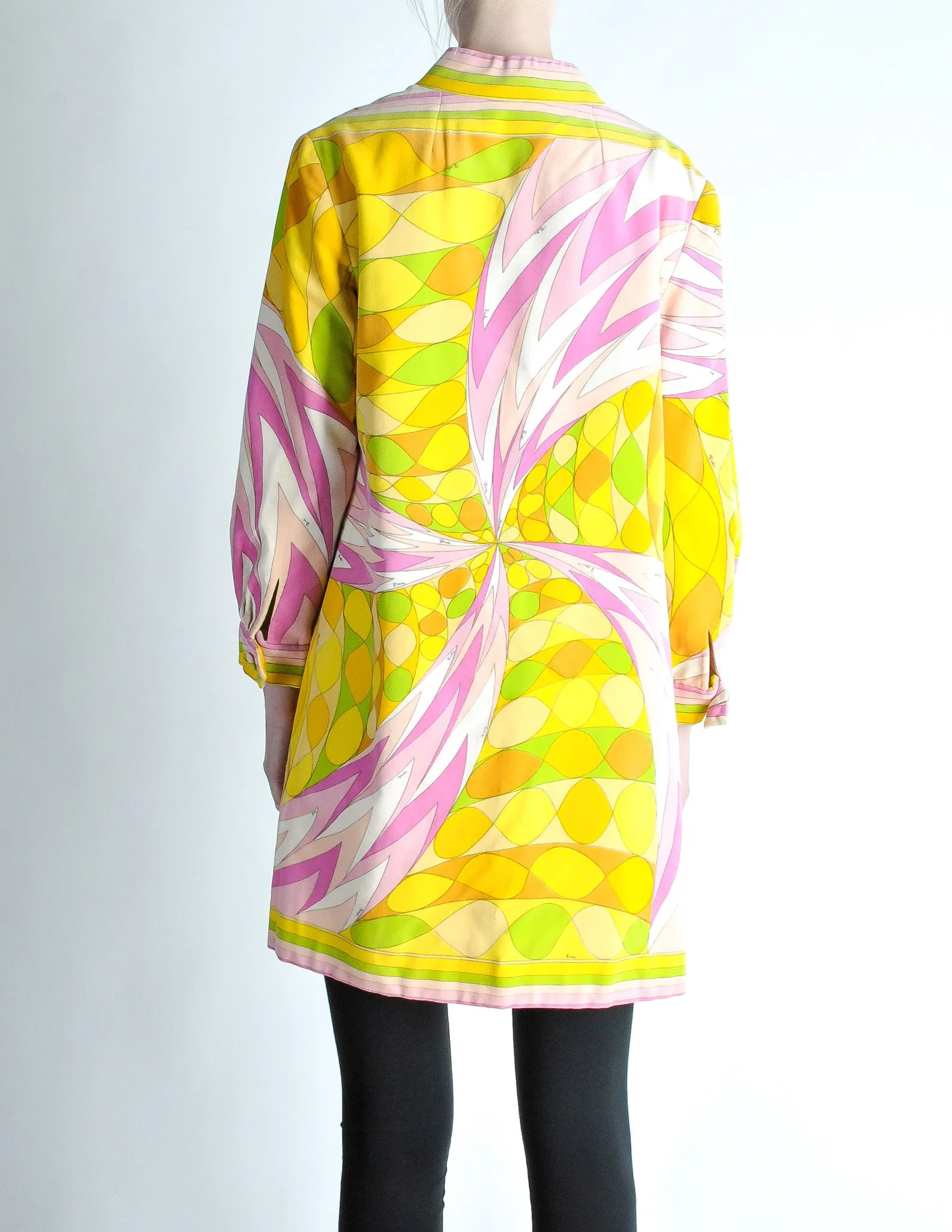 Emilio Pucci Vintage Op Art Print Velvet Coat