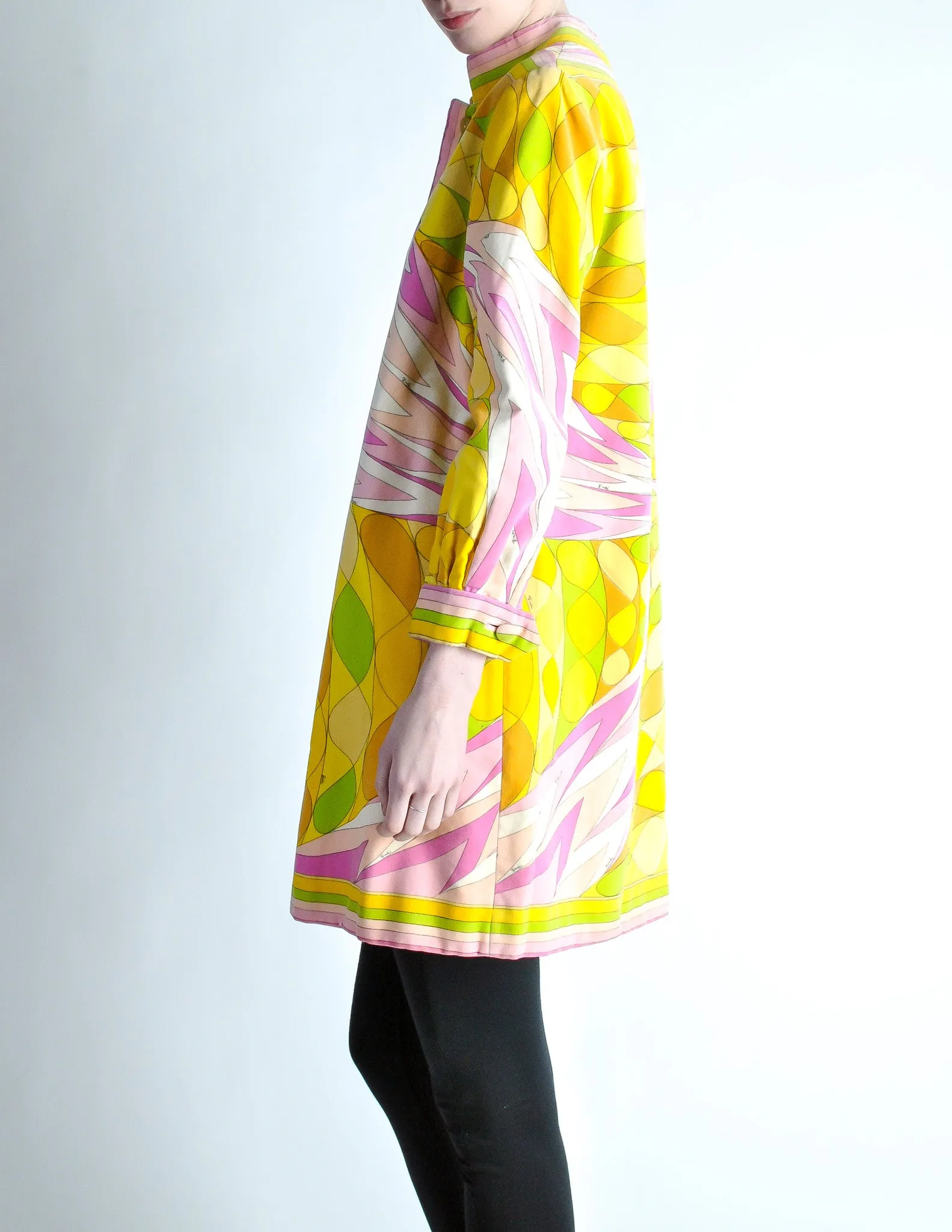 Emilio Pucci Vintage Op Art Print Velvet Coat