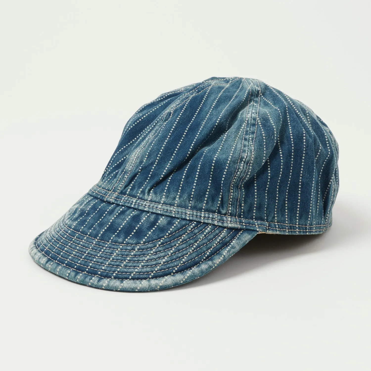 Full Count 6024HW-1 AAF Mechanic Denim Cap - Indigo Wabash Heavy Wash