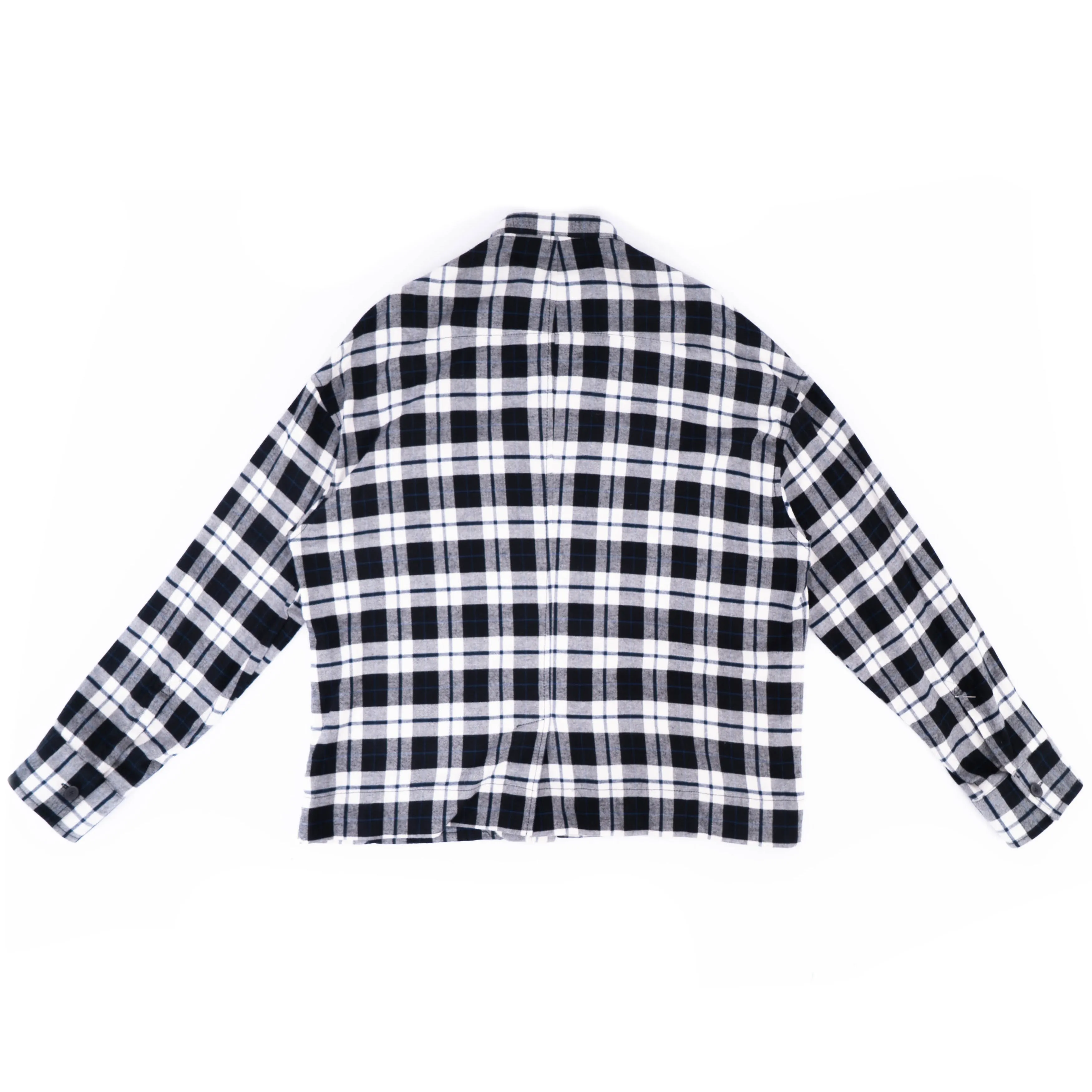 FW17 Mandarin Collar Checked Wool Flannel