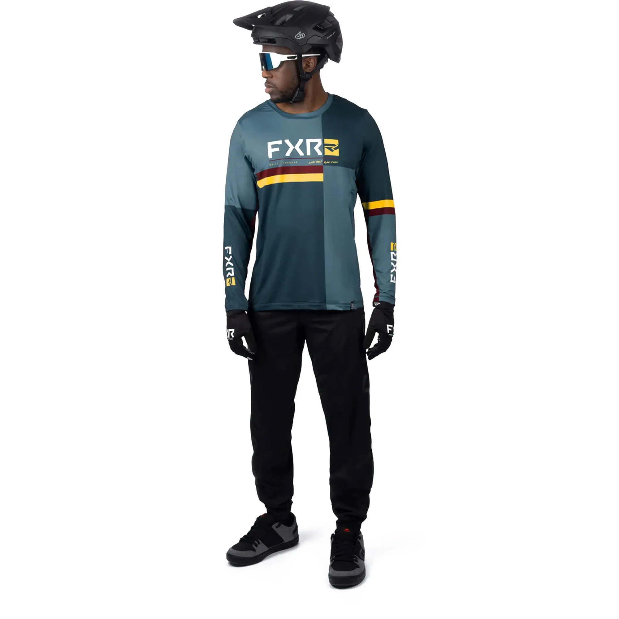 FXR ProFlex UPF Long Sleeve Offroad Jersey Steel/Sundial Blue