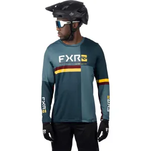 FXR ProFlex UPF Long Sleeve Offroad Jersey Steel/Sundial Blue