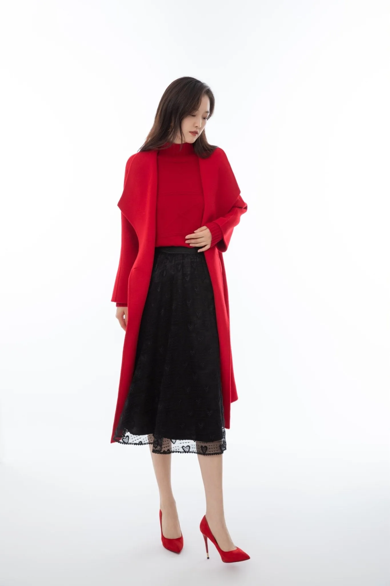 Garnet Wool Oversized Long Overcoats